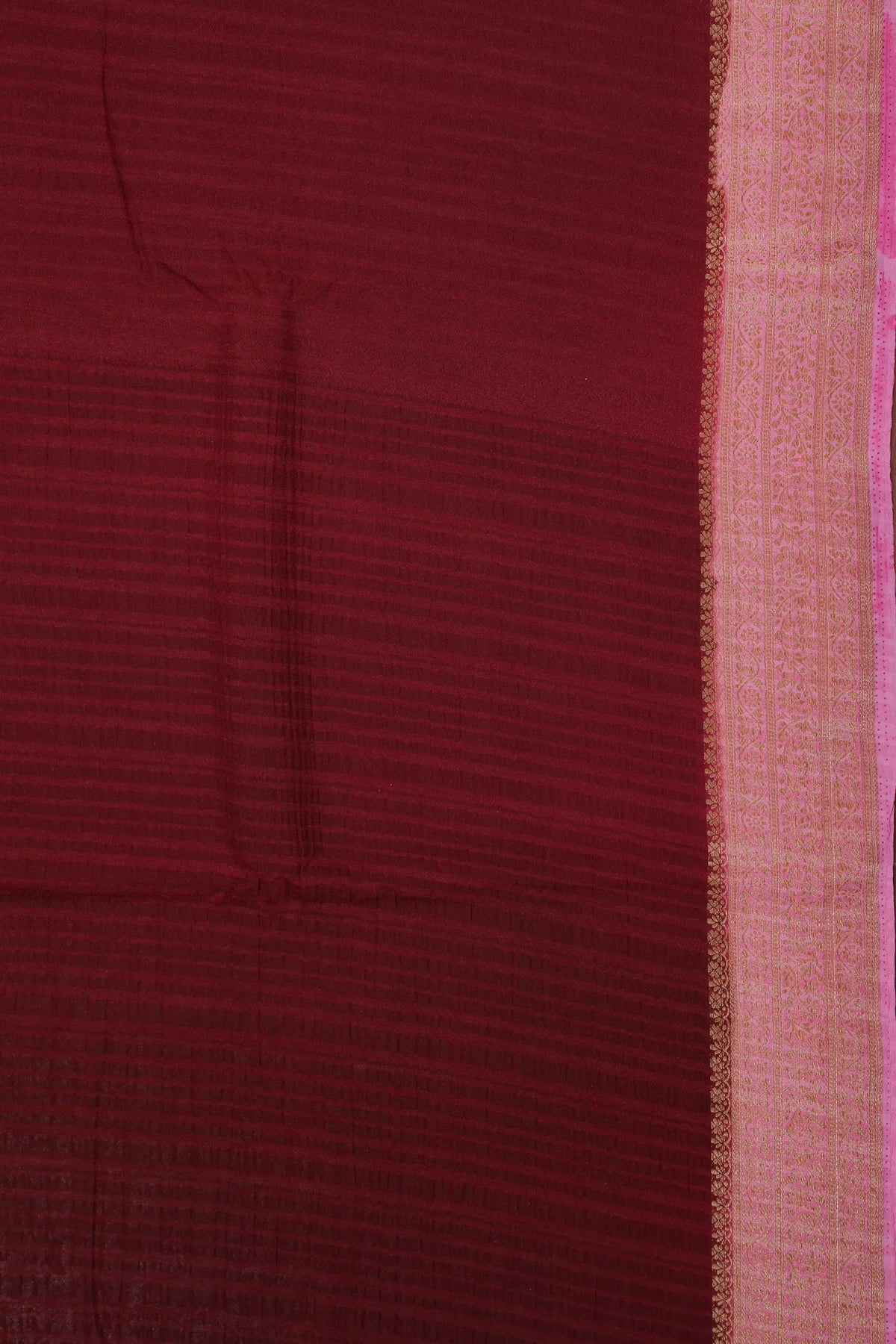 Wine Powerloom Designer Chiffon Saree with Brocade Blouse