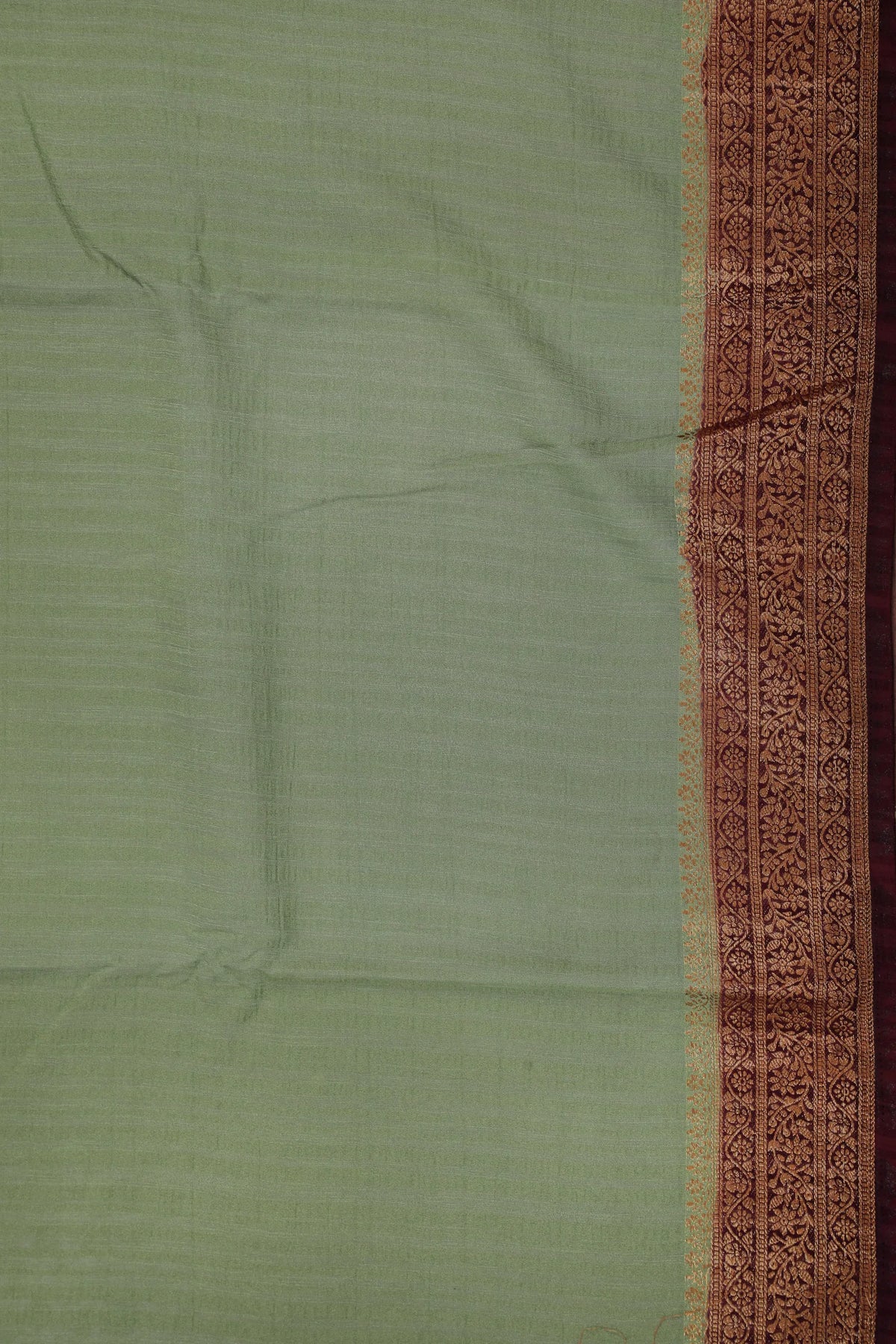 Pista Green Powerloom Designer Chiffon Saree with Brocade Blouse