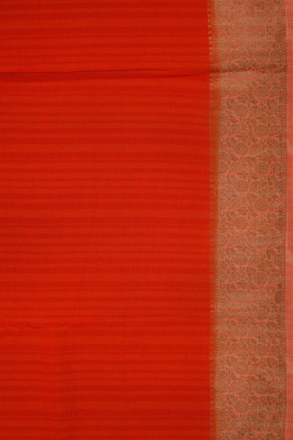 Orange Powerloom Designer Chiffon Saree