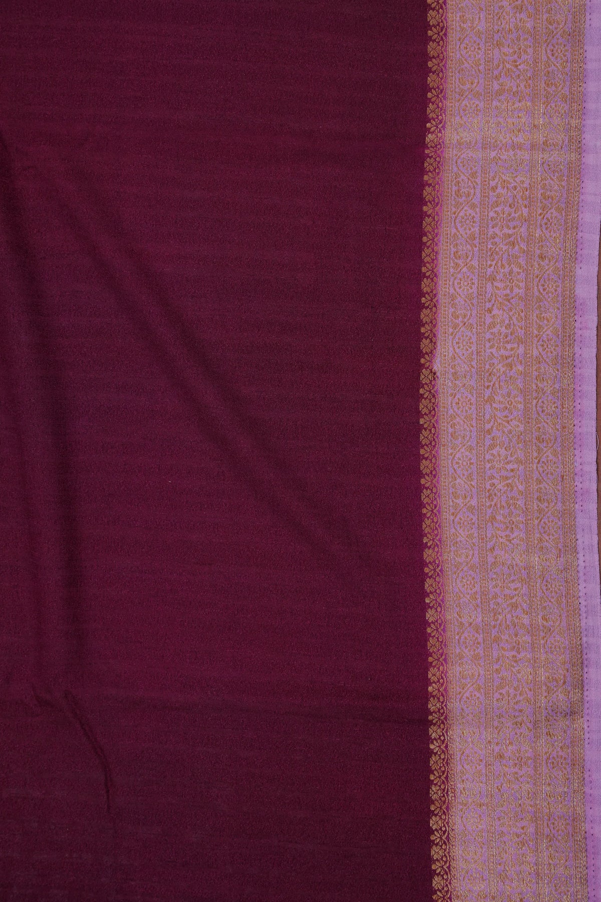 Wine Powerloom Designer Chiffon Saree with Brocade Blouse