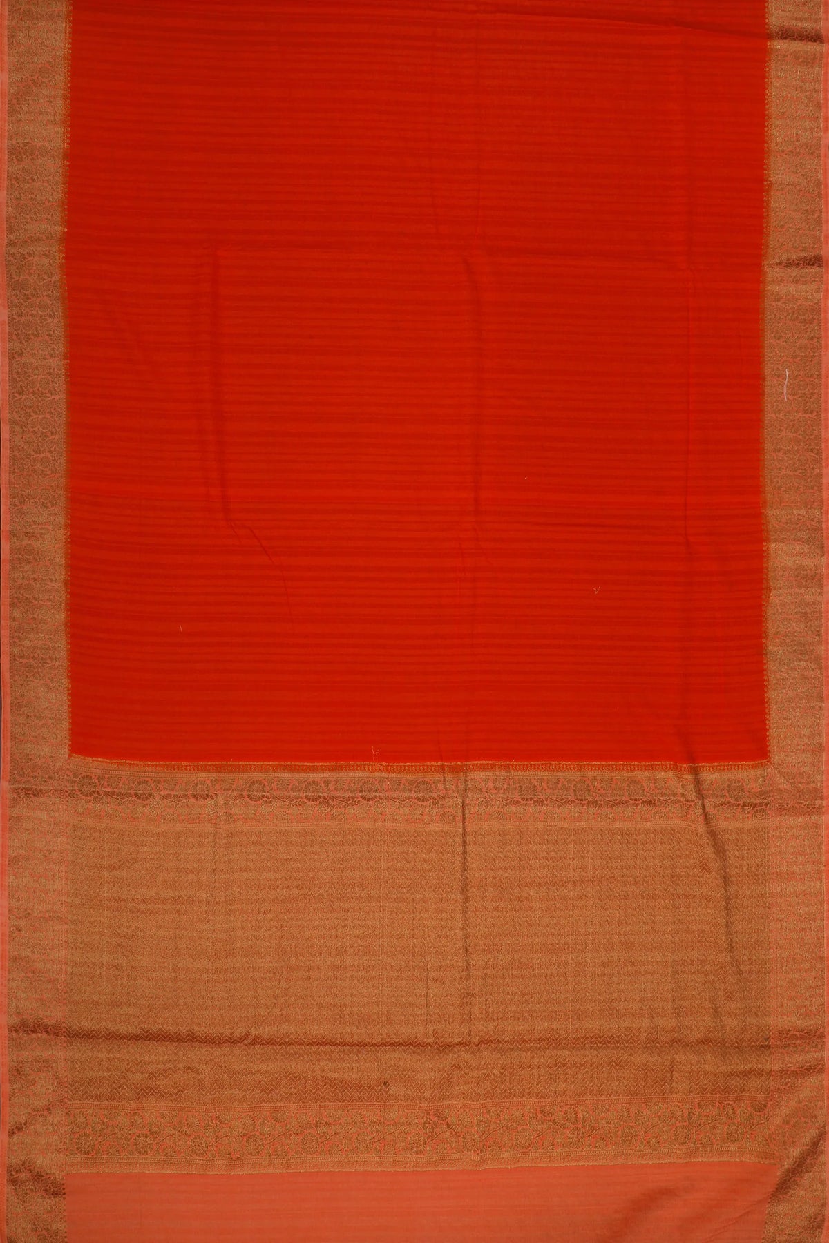 Orange Powerloom Designer Chiffon Saree