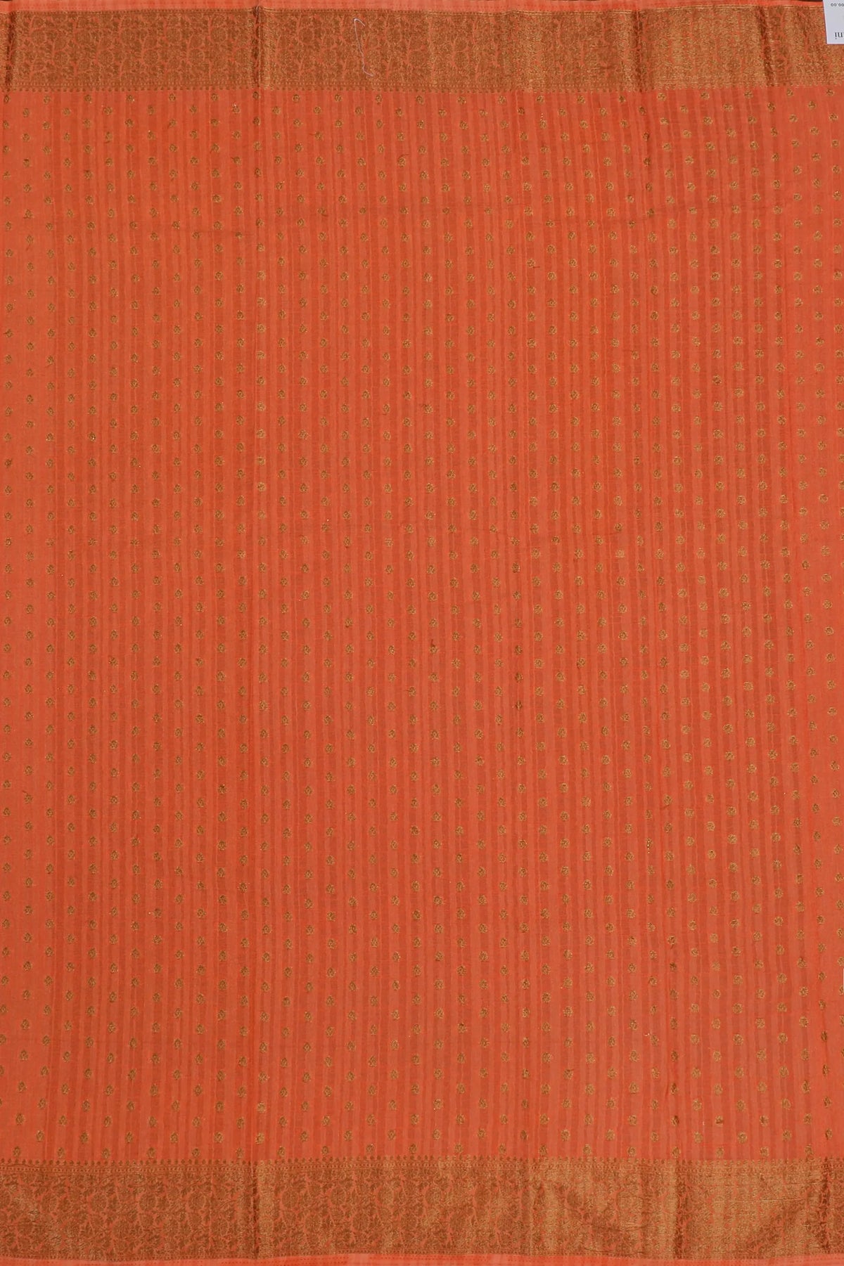 Orange Powerloom Designer Chiffon Saree
