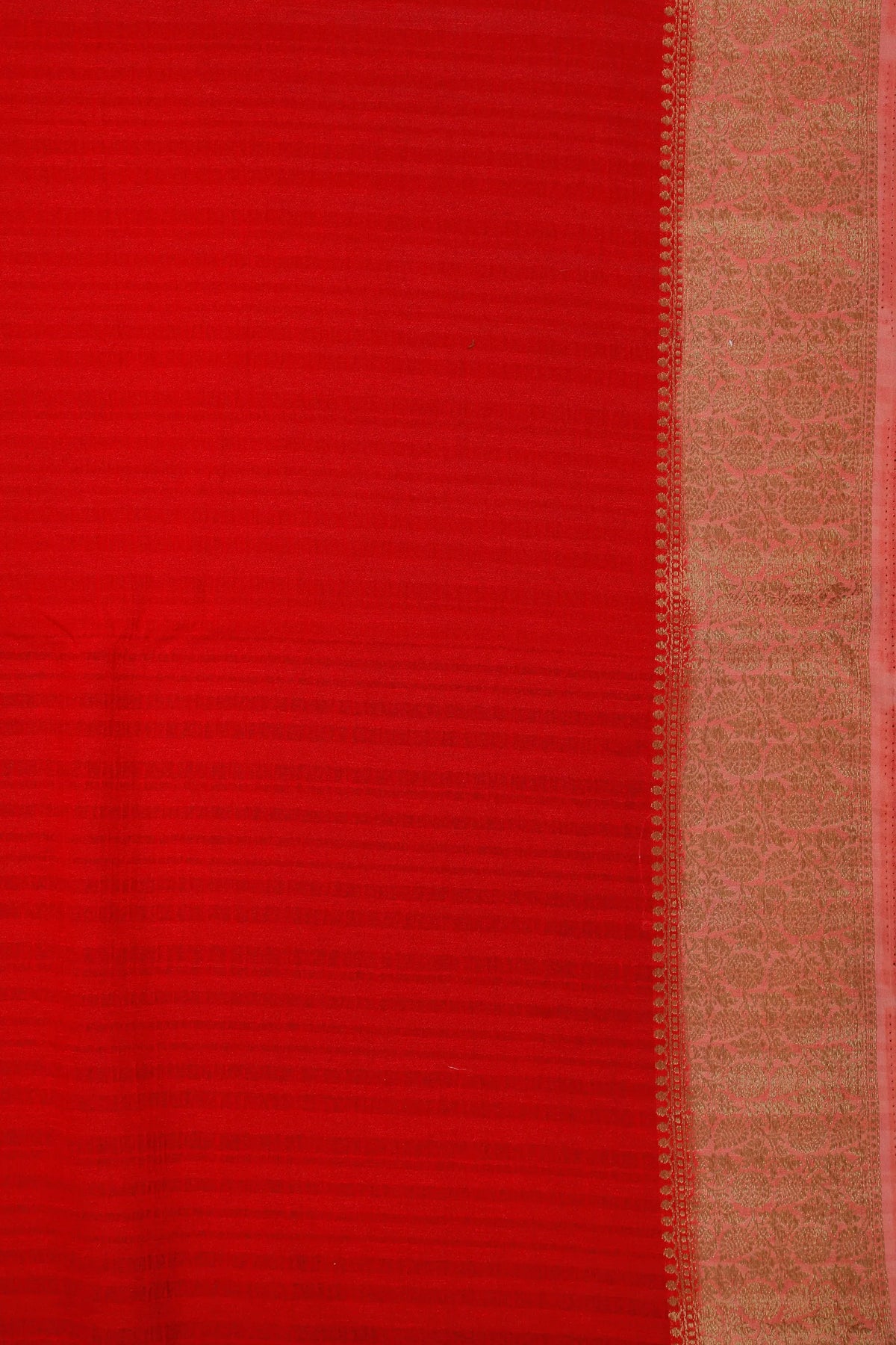 Red Powerloom Designer Chiffon Saree with Brocade Blouse