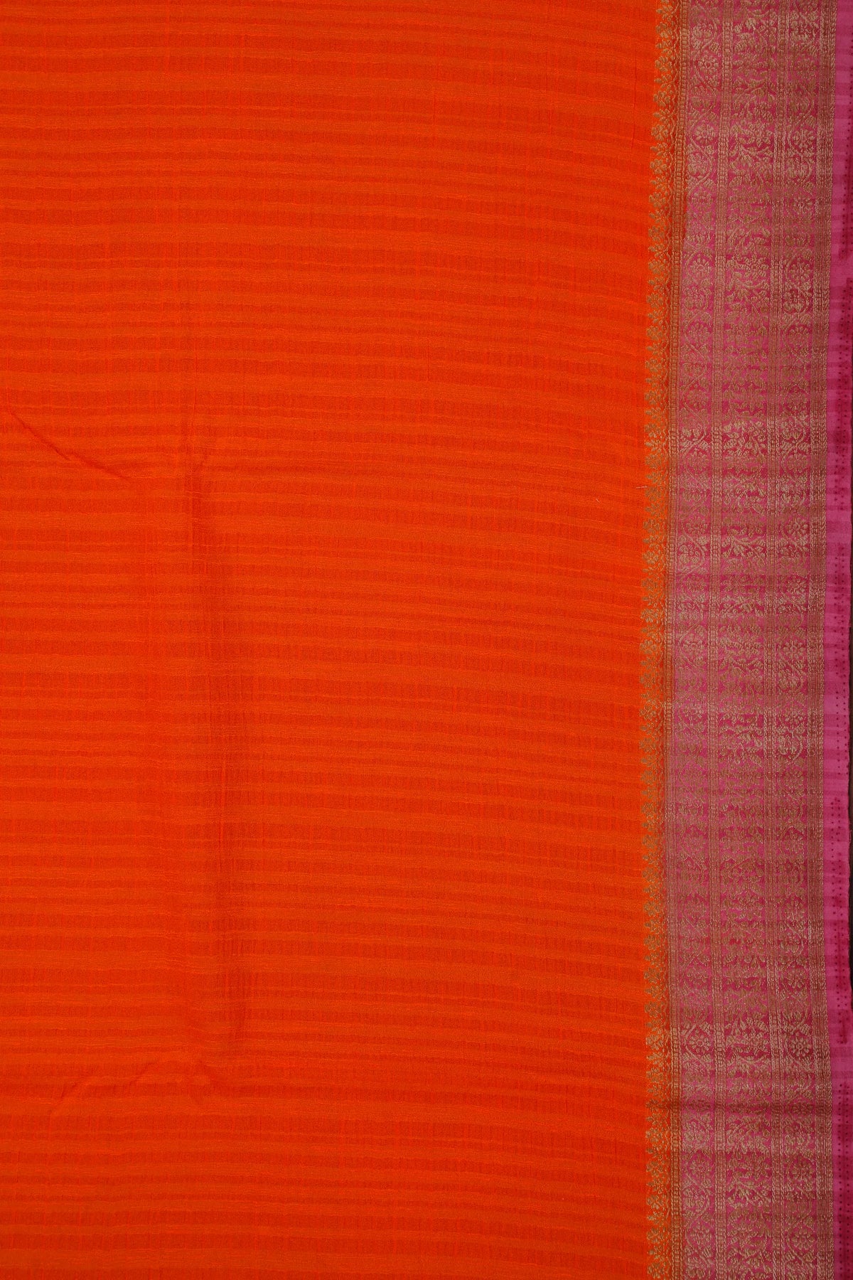 Orange Powerloom Designer Chiffon Saree with Brocade Blouse