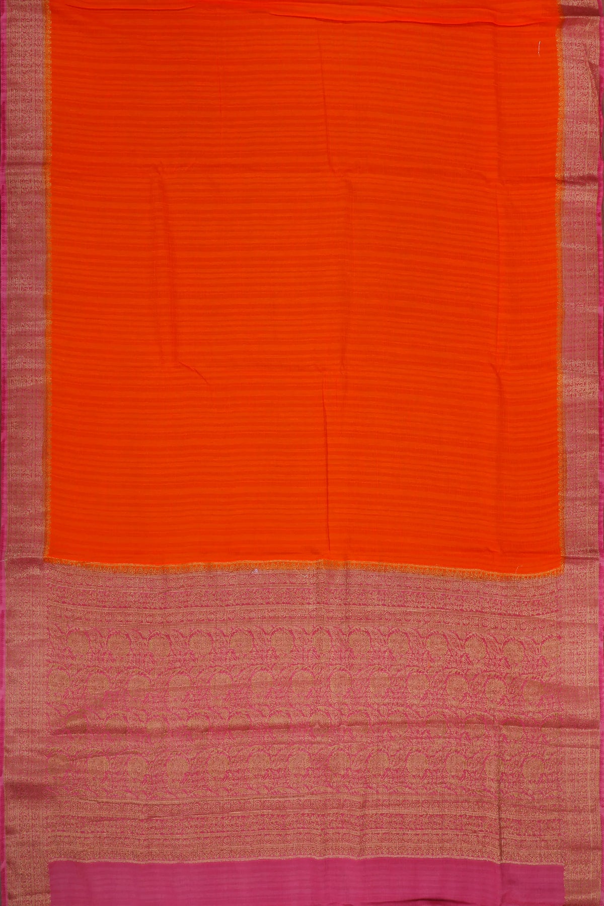 Orange Powerloom Designer Chiffon Saree with Brocade Blouse