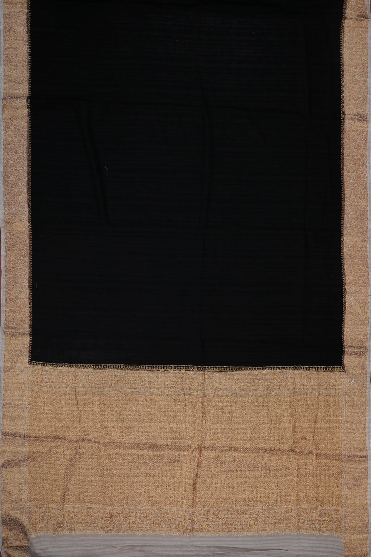 Black Powerloom Designer Chiffon Saree with Brocade Blouse