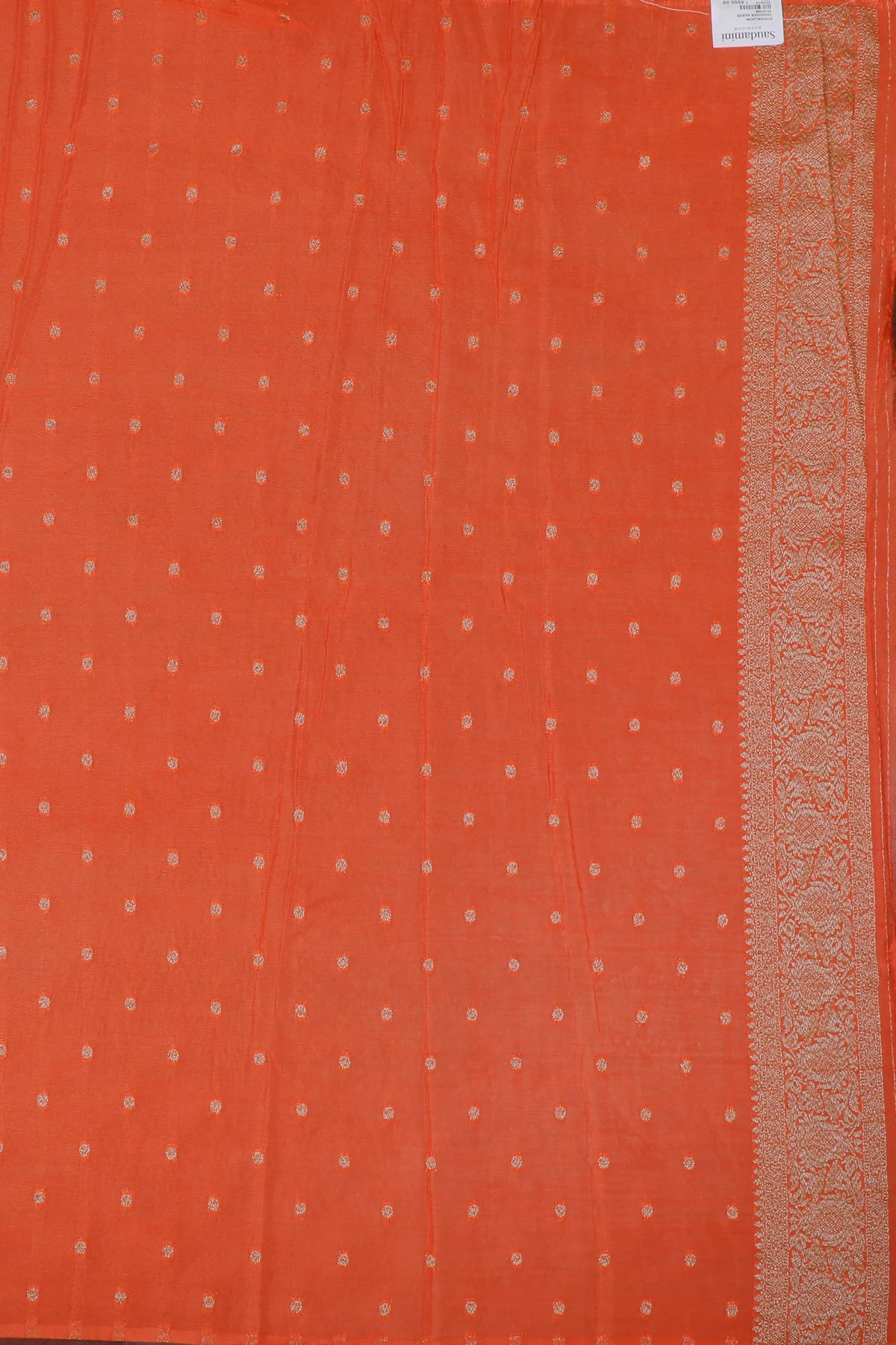 Light Orange Powerloom Designer Georgette Saree