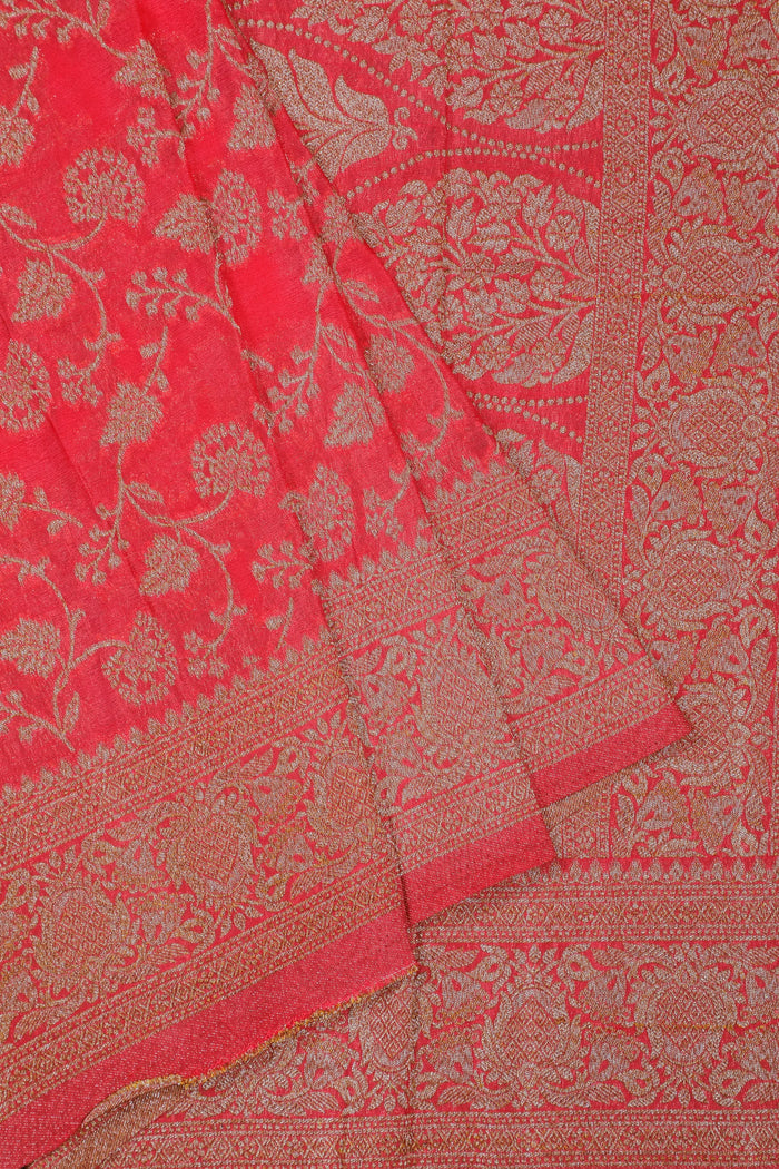 Pink Powerloom Designer Georgette Saree
