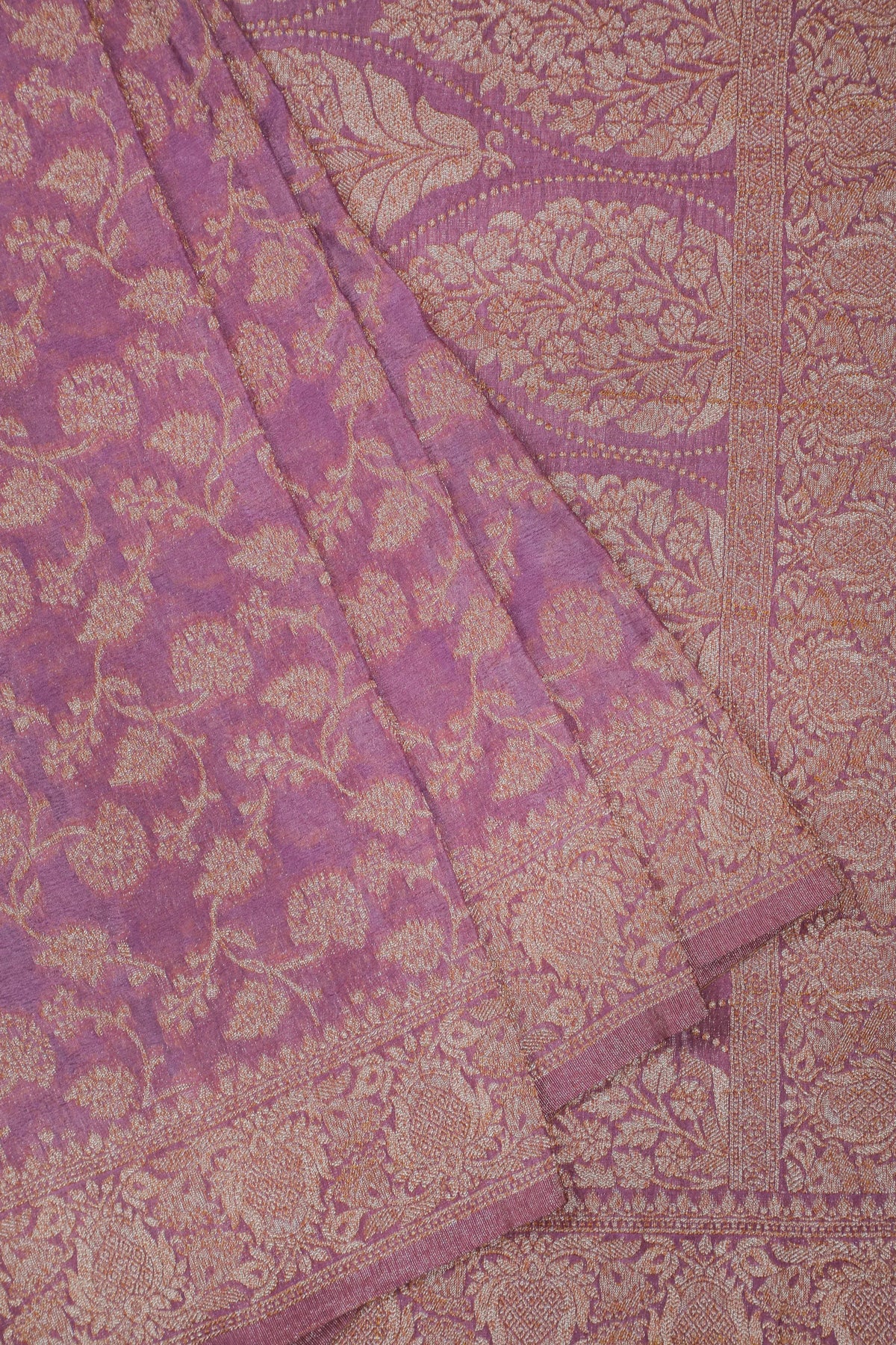 Lavender Powerloom Designer Georgette Saree