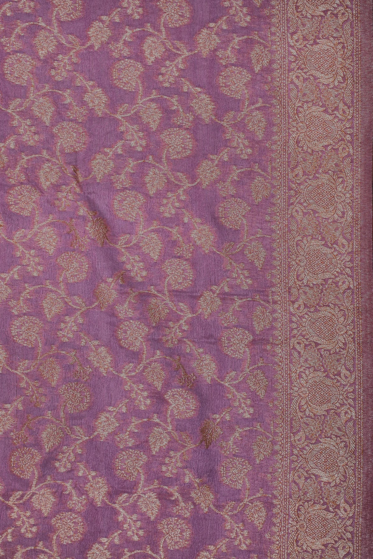 Lavender Powerloom Designer Georgette Saree