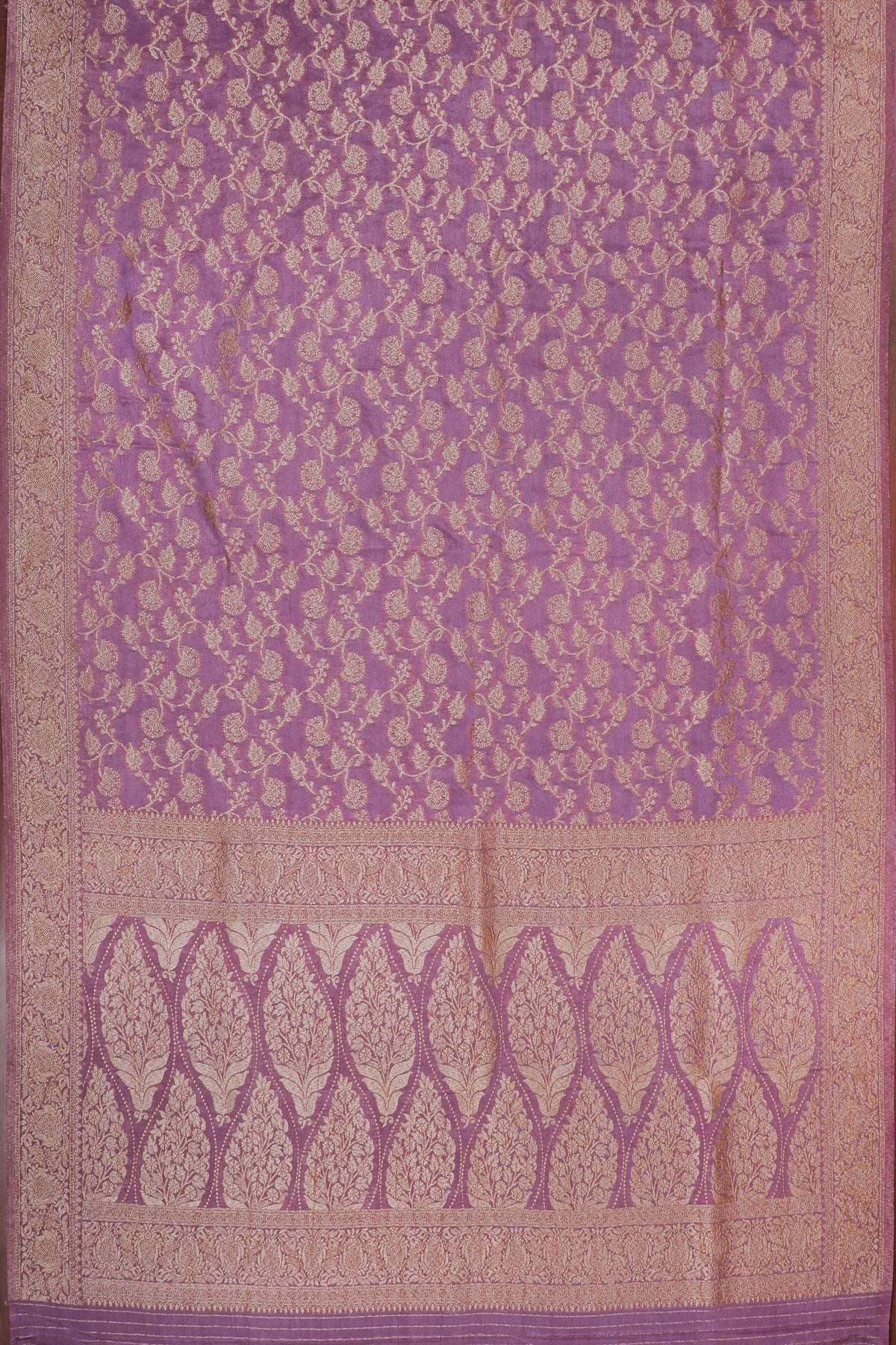 Lavender Powerloom Designer Georgette Saree