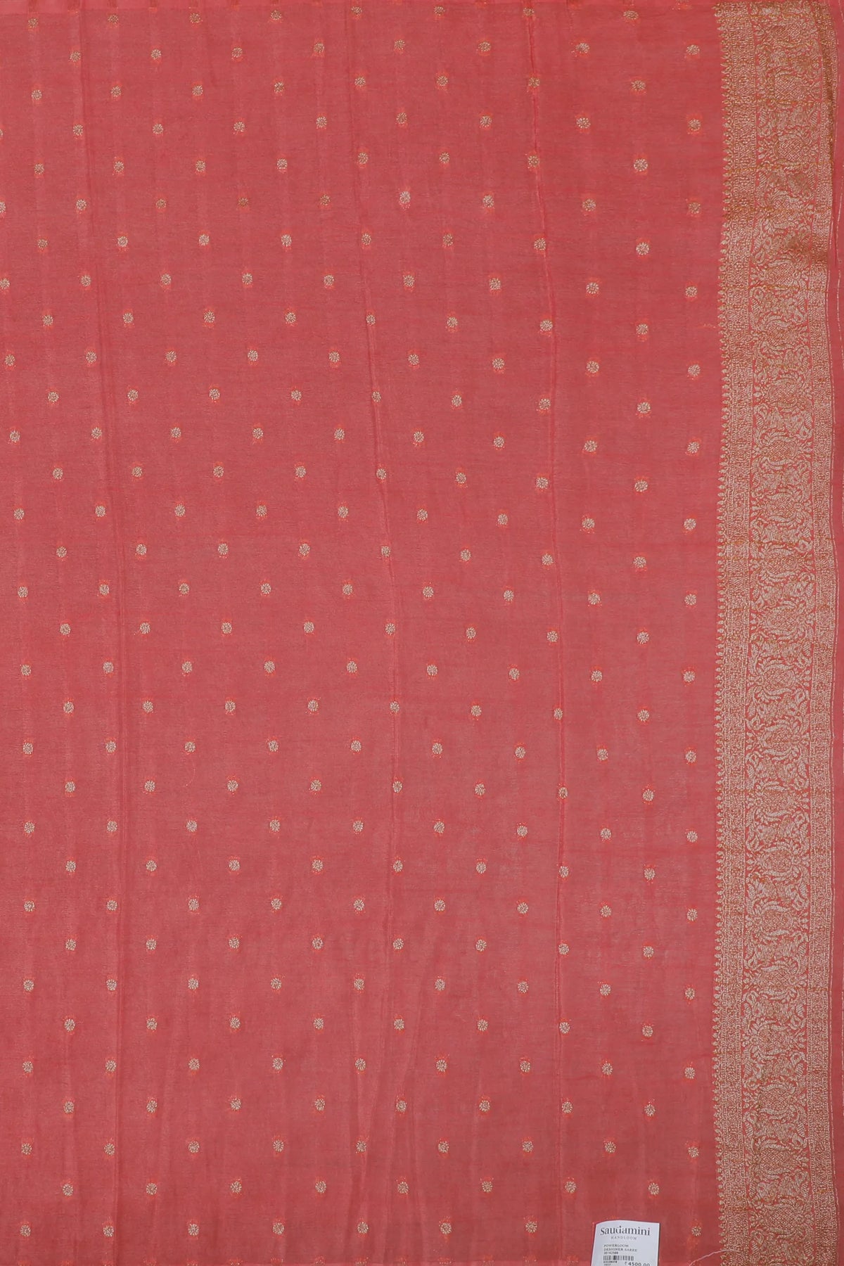 Peach Powerloom Designer Georgette Saree