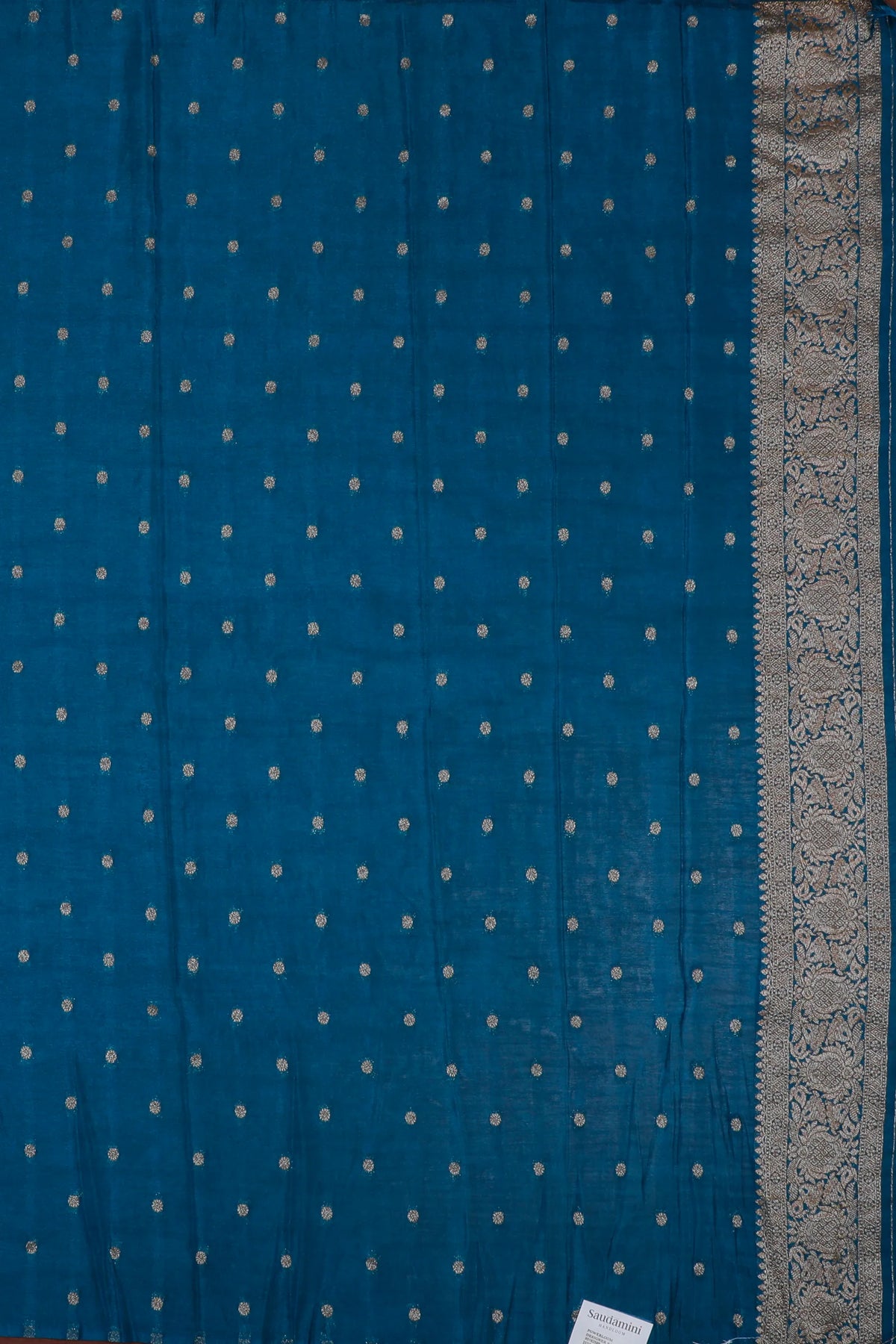 Peacock Blue Powerloom Designer Georgette Saree