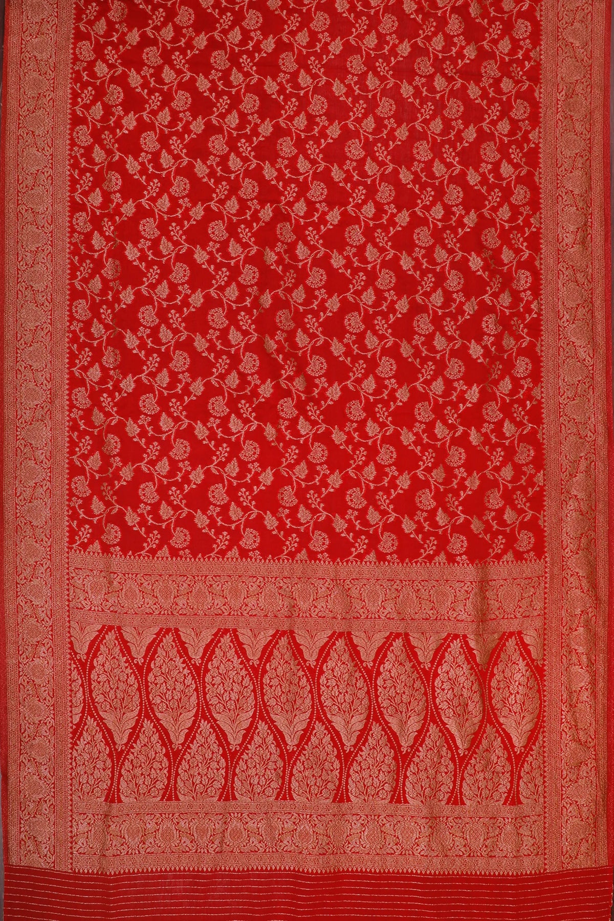 Orange Powerloom Designer Georgette Saree