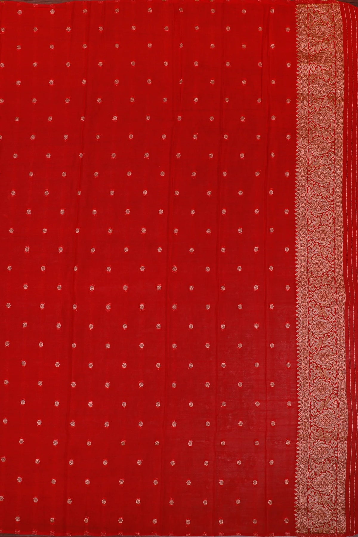 Orange Powerloom Designer Georgette Saree