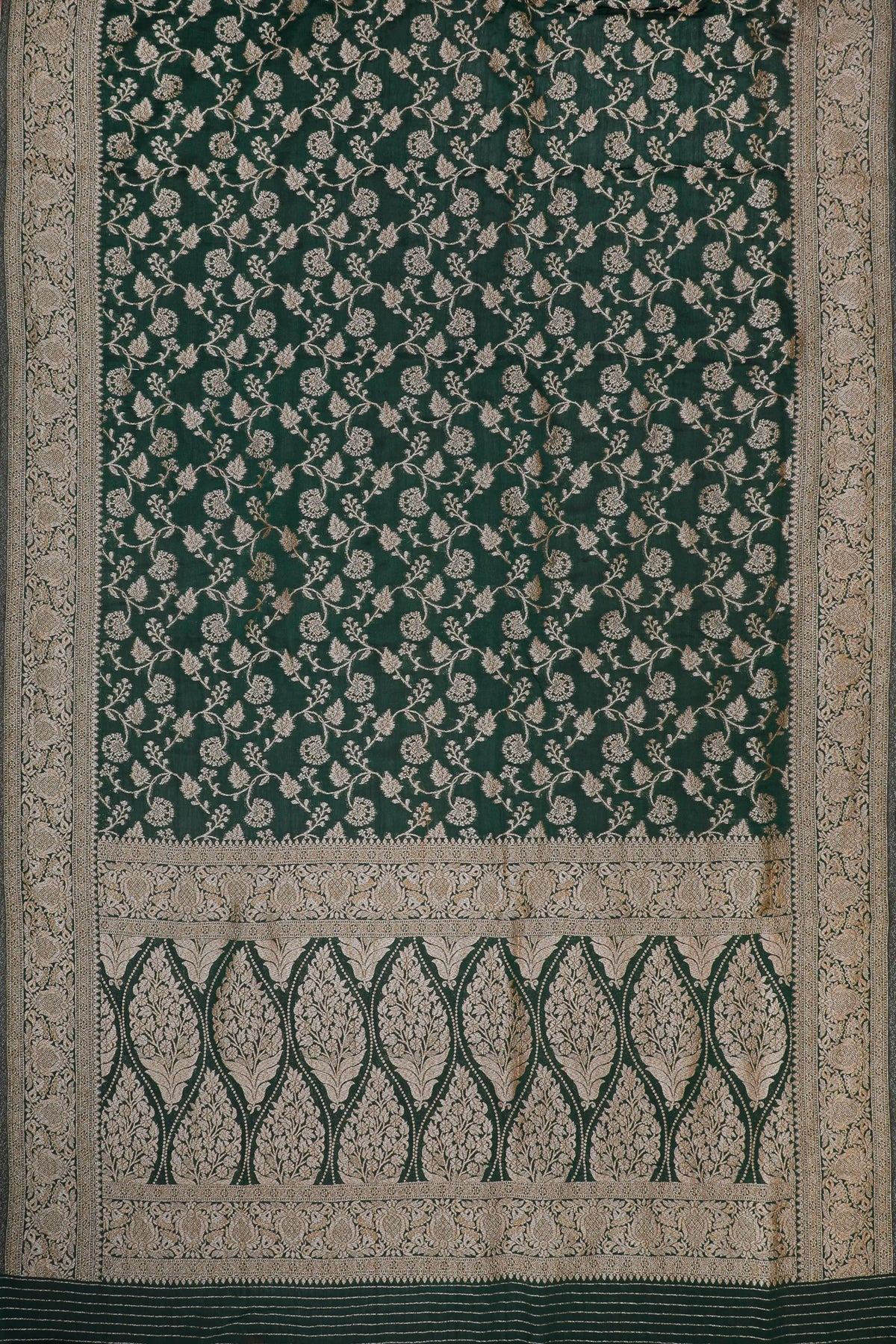 Green Powerloom Designer Georgette Saree