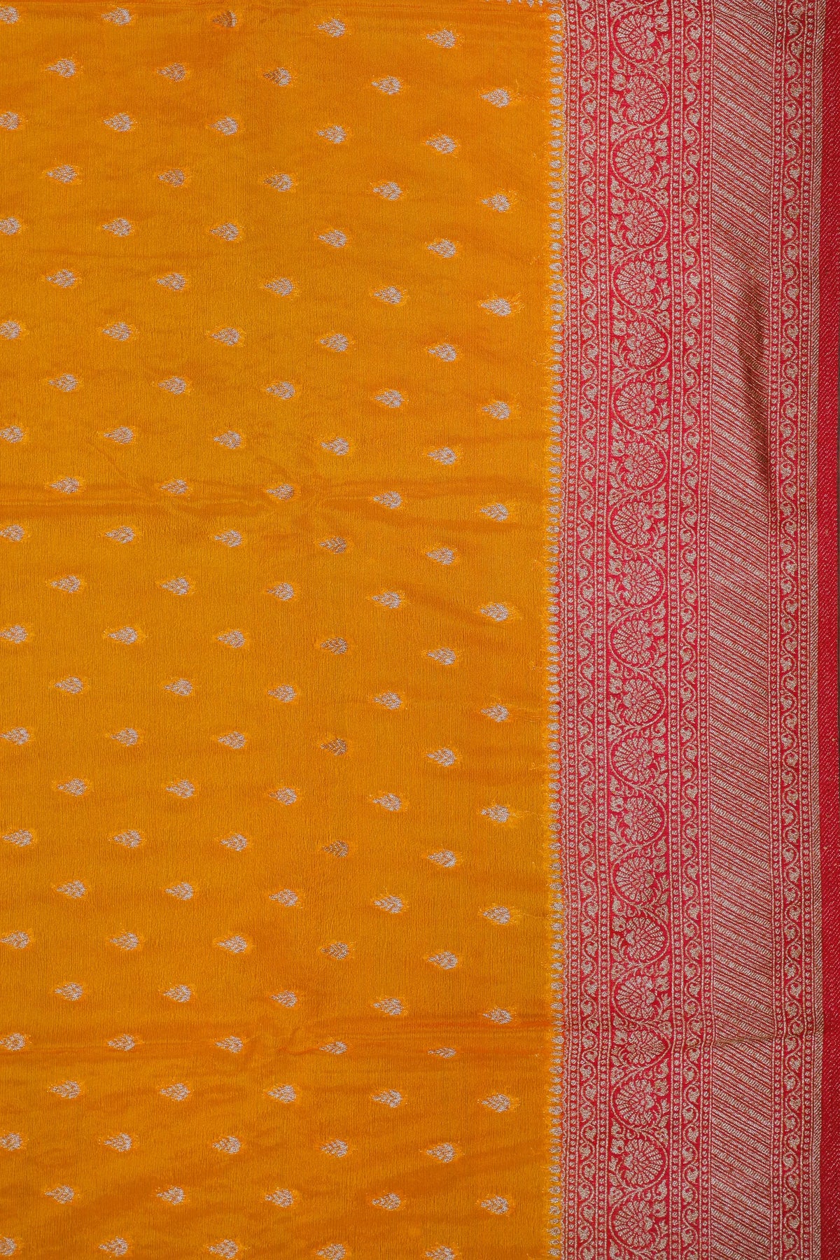 Mango Yellow Powerloom Designer Saree