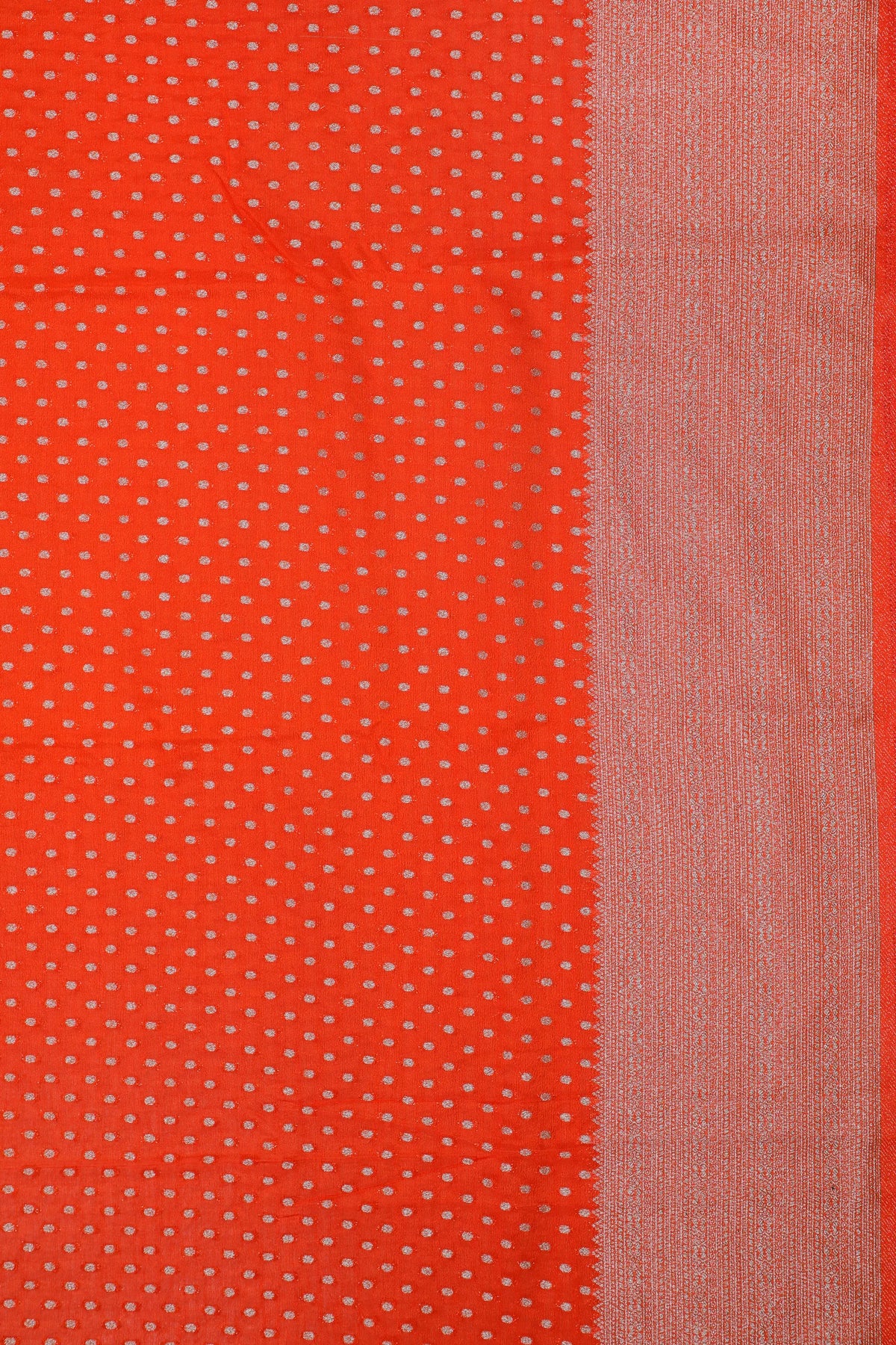 Orange Powerloom Designer Saree