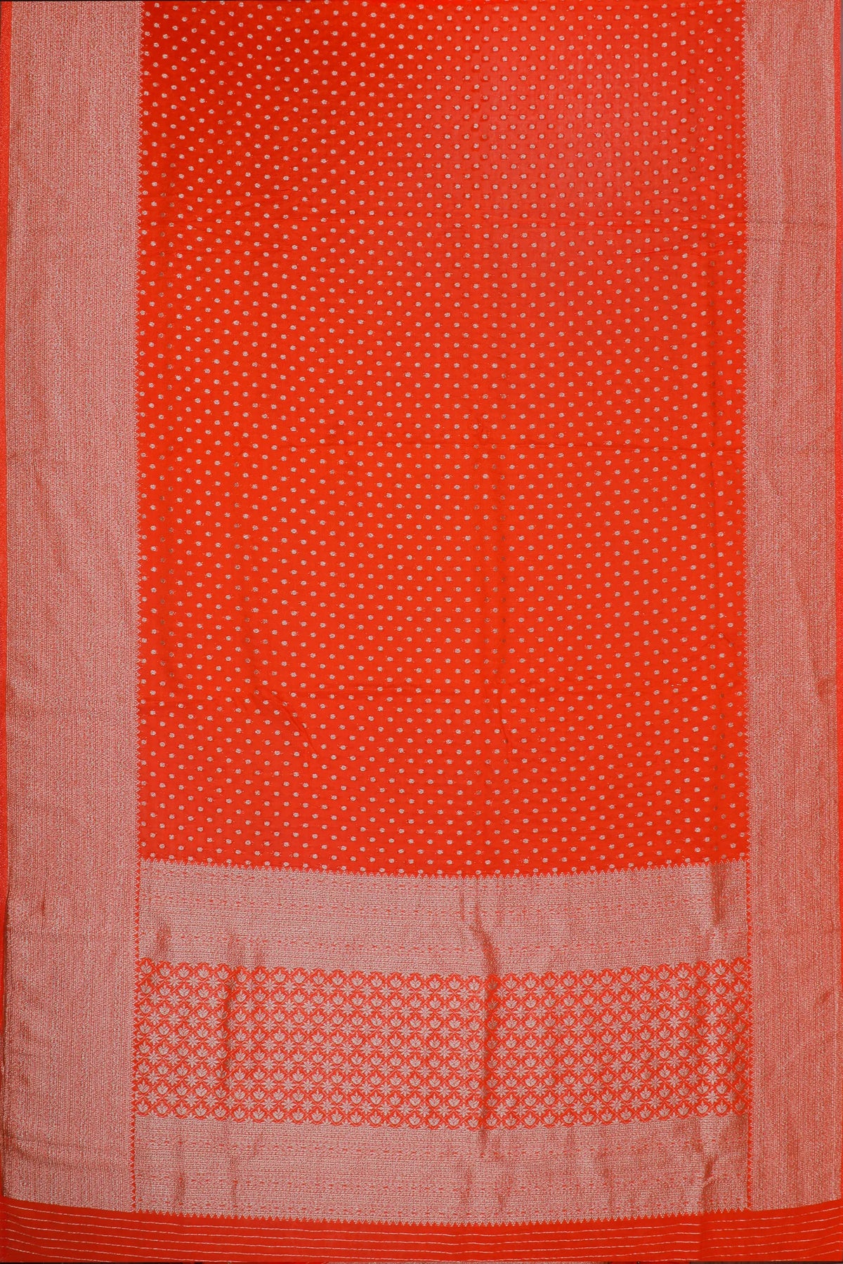 Orange Powerloom Designer Saree