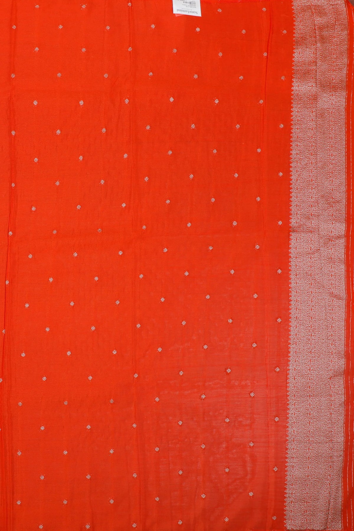 Orange Powerloom Designer Saree