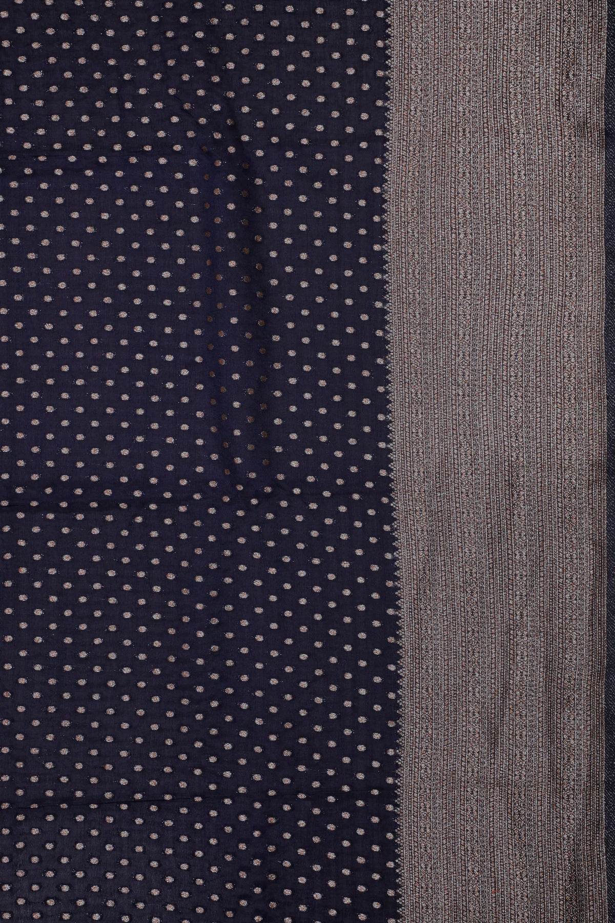 Navy Blue Powerloom Designer Saree