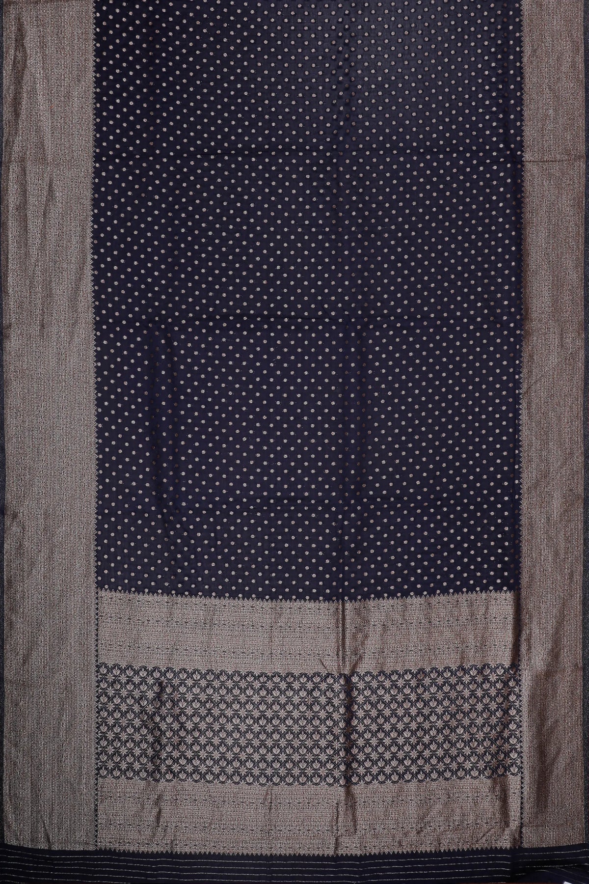 Navy Blue Powerloom Designer Saree
