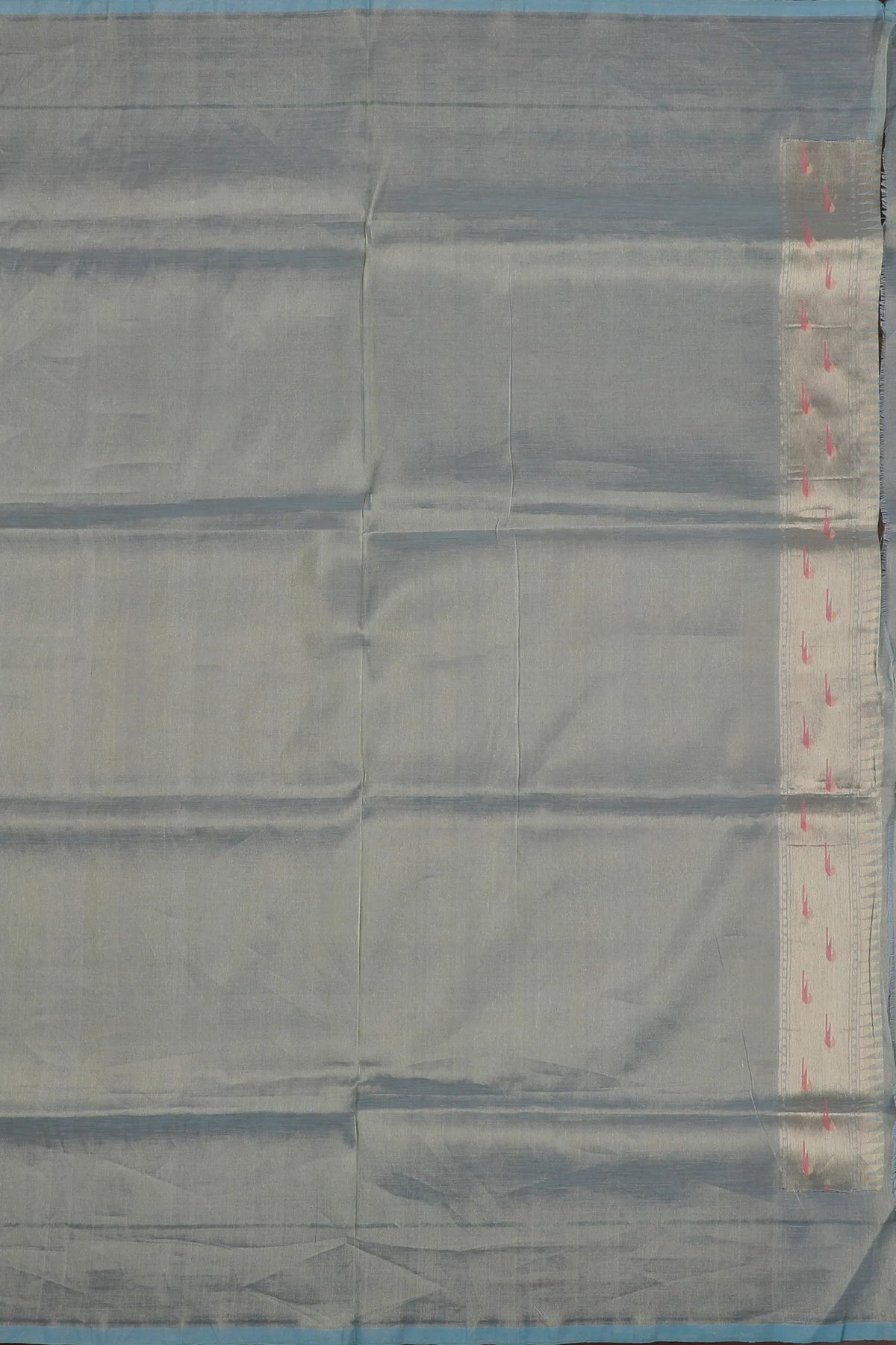 Sky Blue Handloom Benarasi Jamdani Tissue Pure Silk Saree
