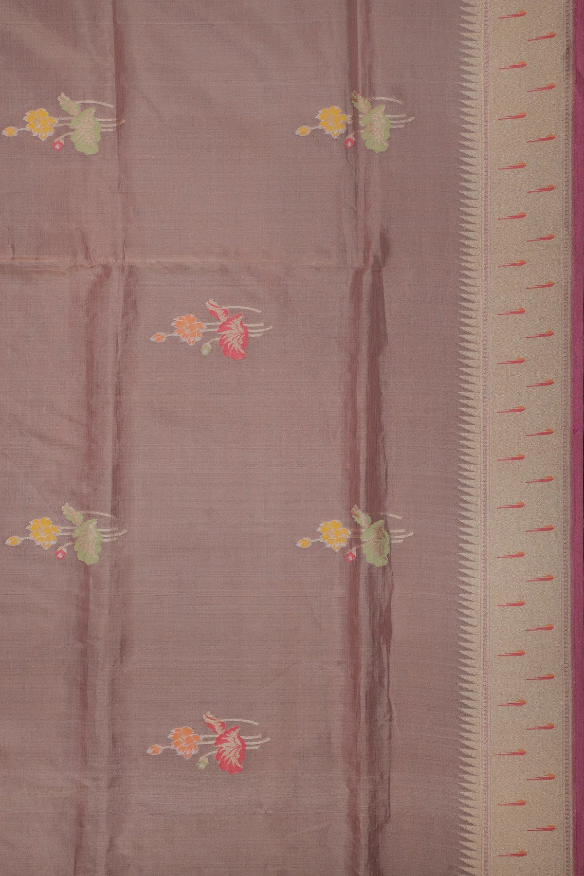 Baby Pink Handloom Benarasi Jamdani Tissue Pure Silk Saree