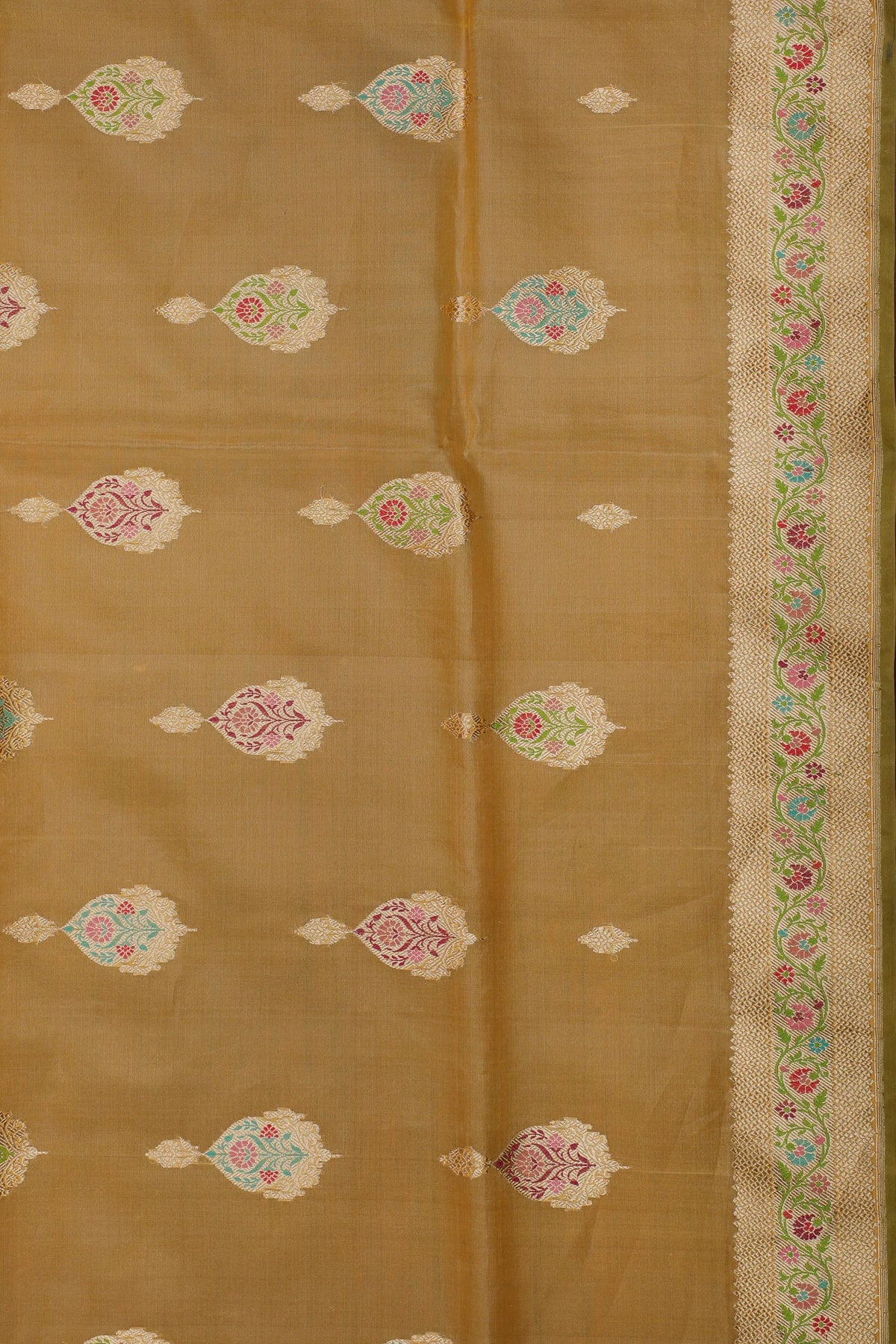 Yellow Handloom Benarasi Kora Silk Saree