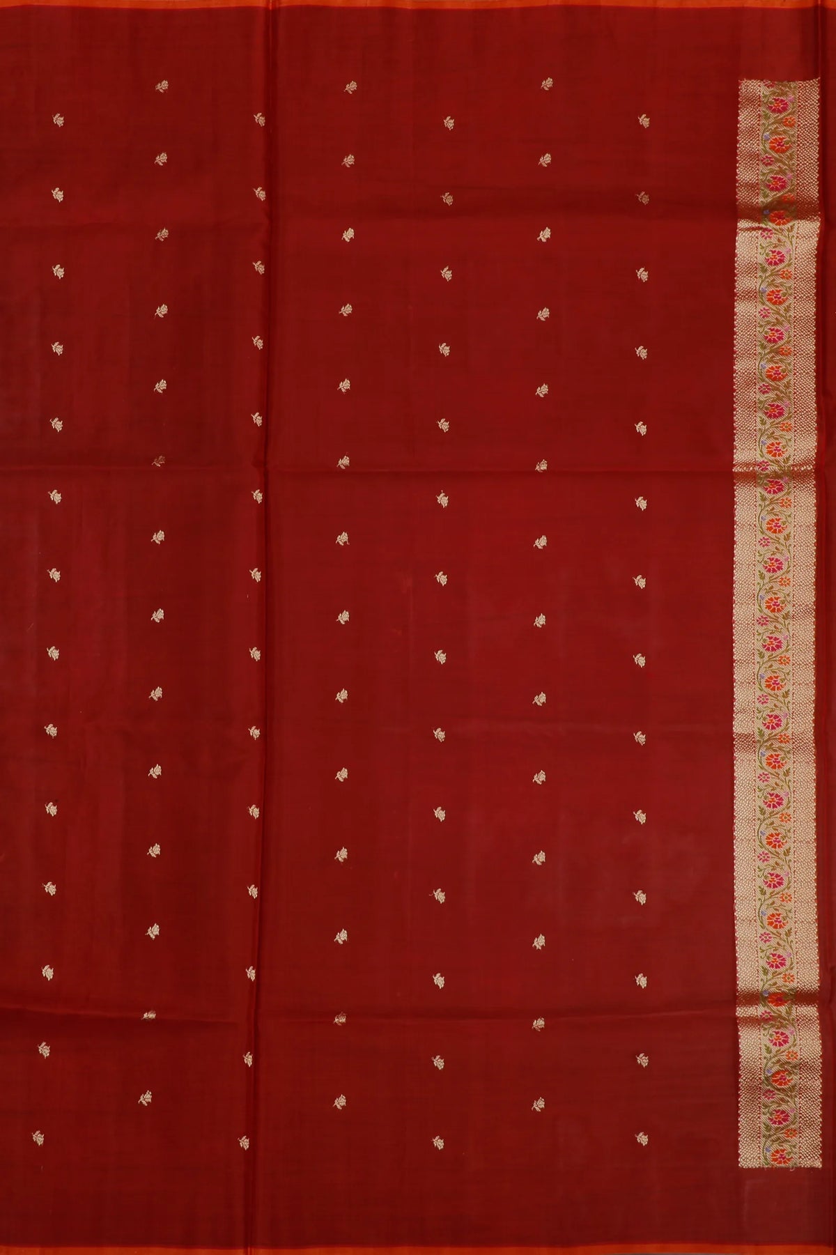 Red Handloom Benarasi Kora Silk Saree