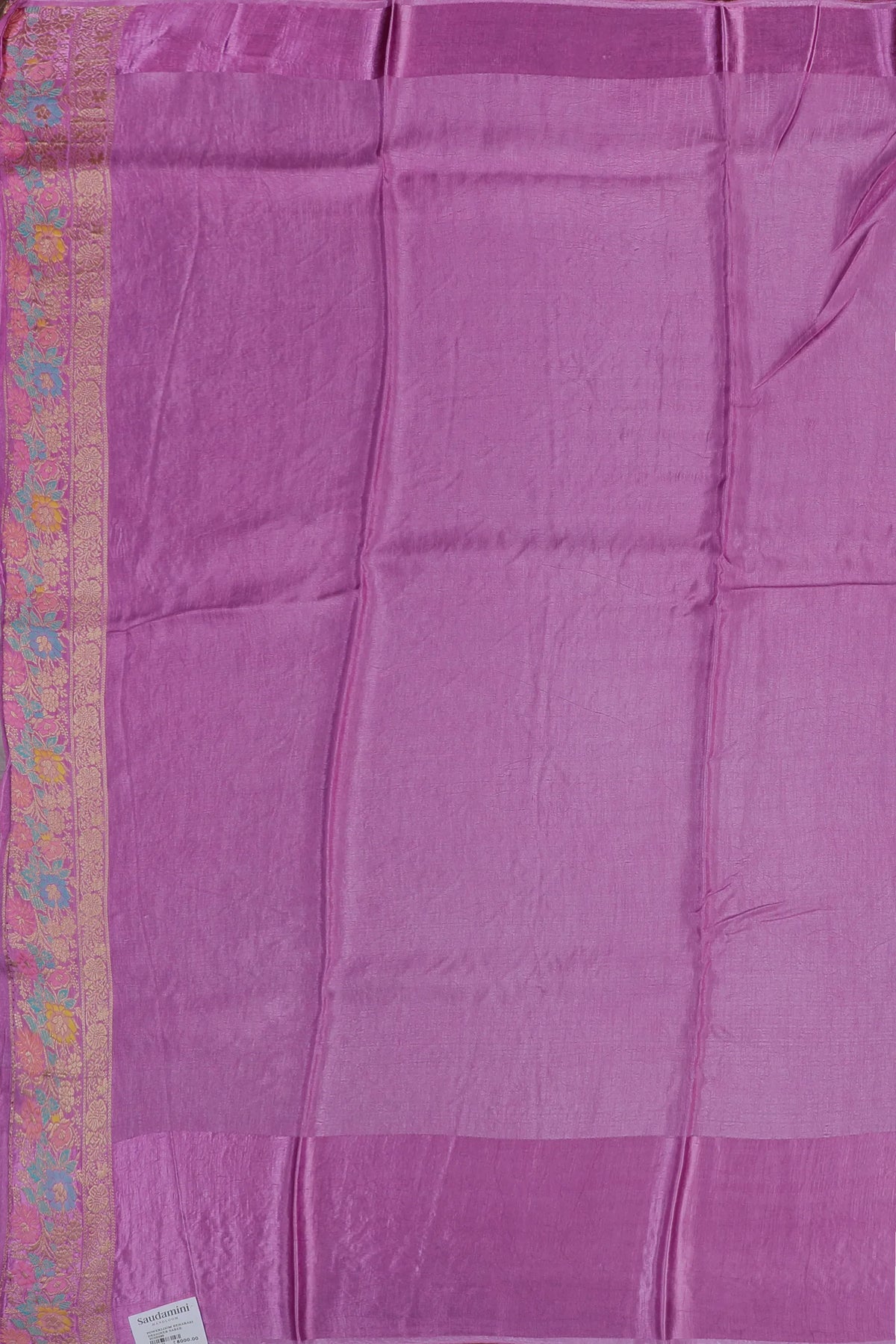 Purple Powerloom Benarasi Satin Saree