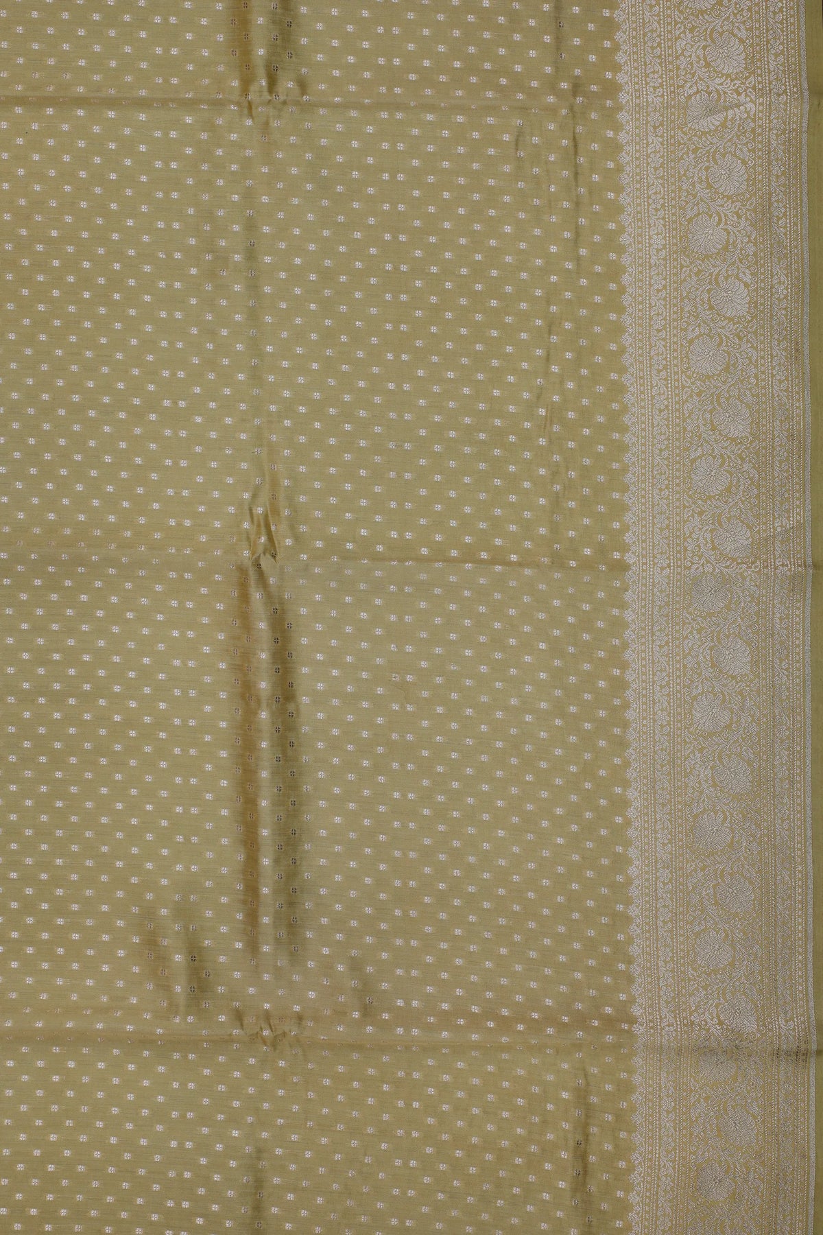 Yellow Powerloom Chinia Benarasi Pure Silk Saree