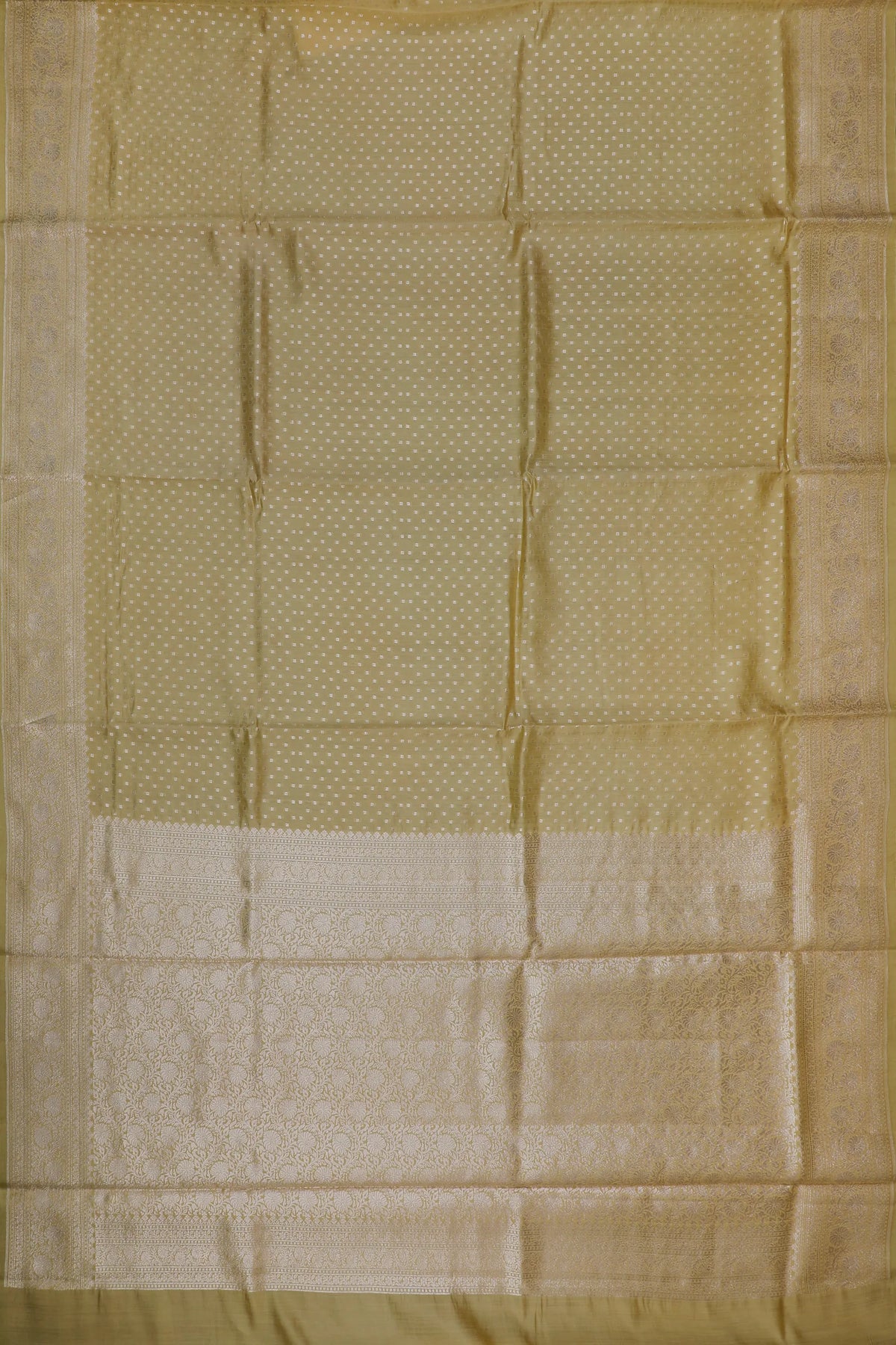 Yellow Powerloom Chinia Benarasi Pure Silk Saree