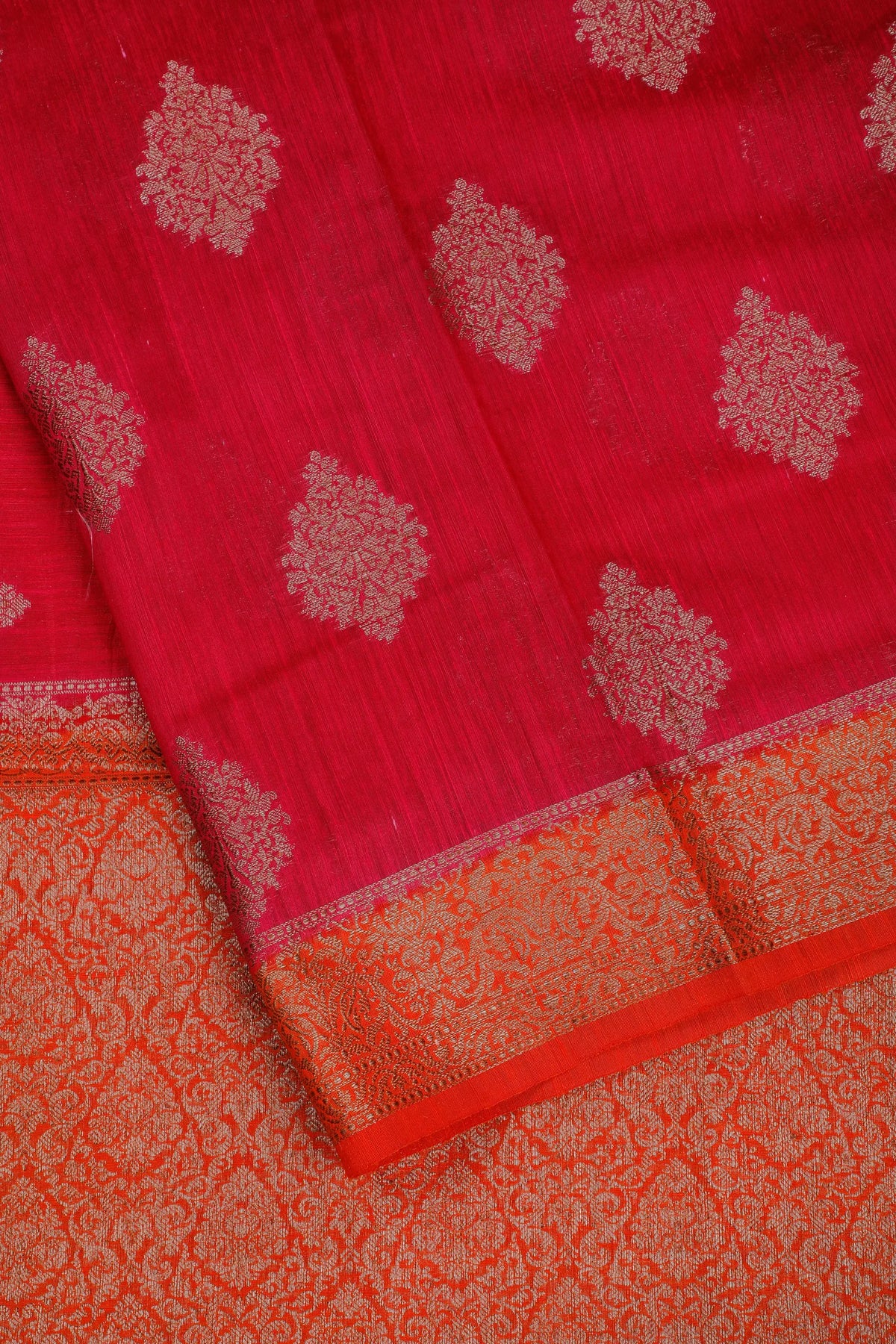 Raani Pink Powerloom Benarasi Dupion Silk Saree