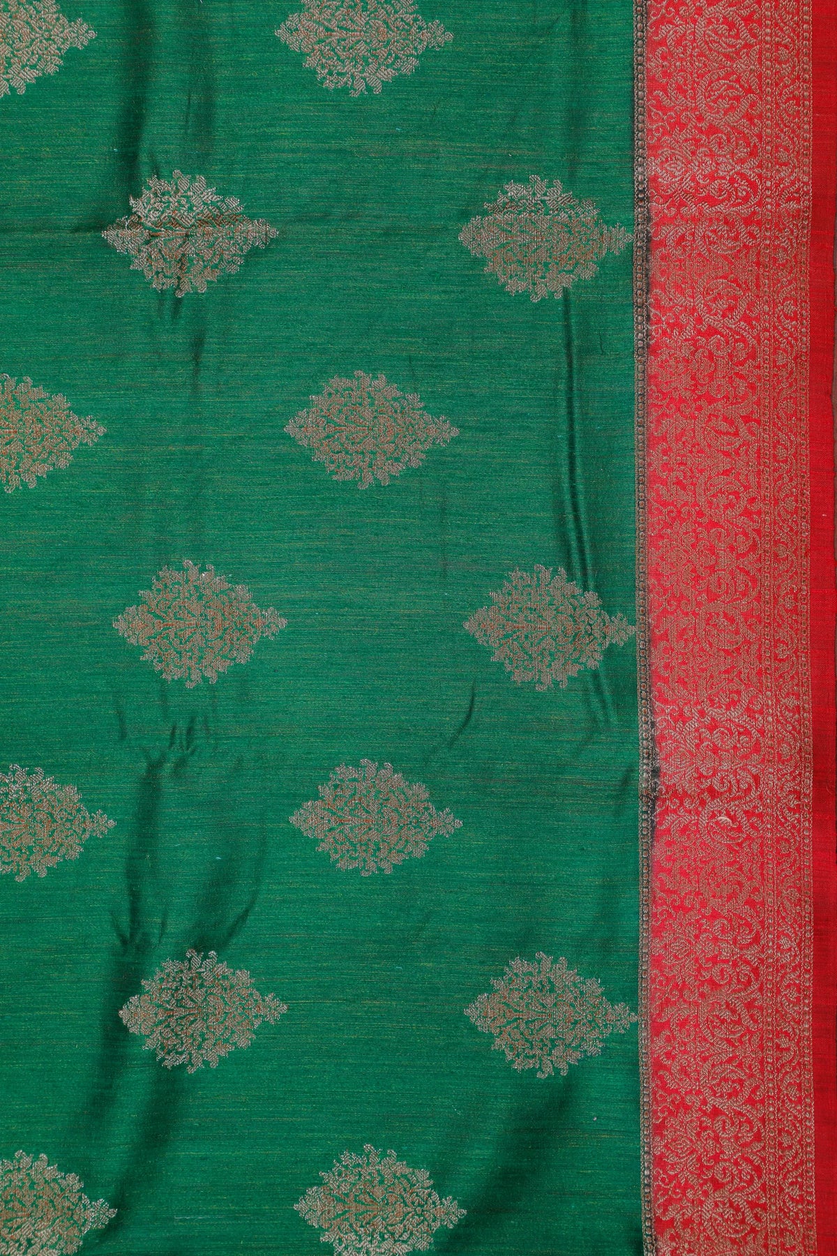 Green Powerloom Benarasi Dupion Silk Saree