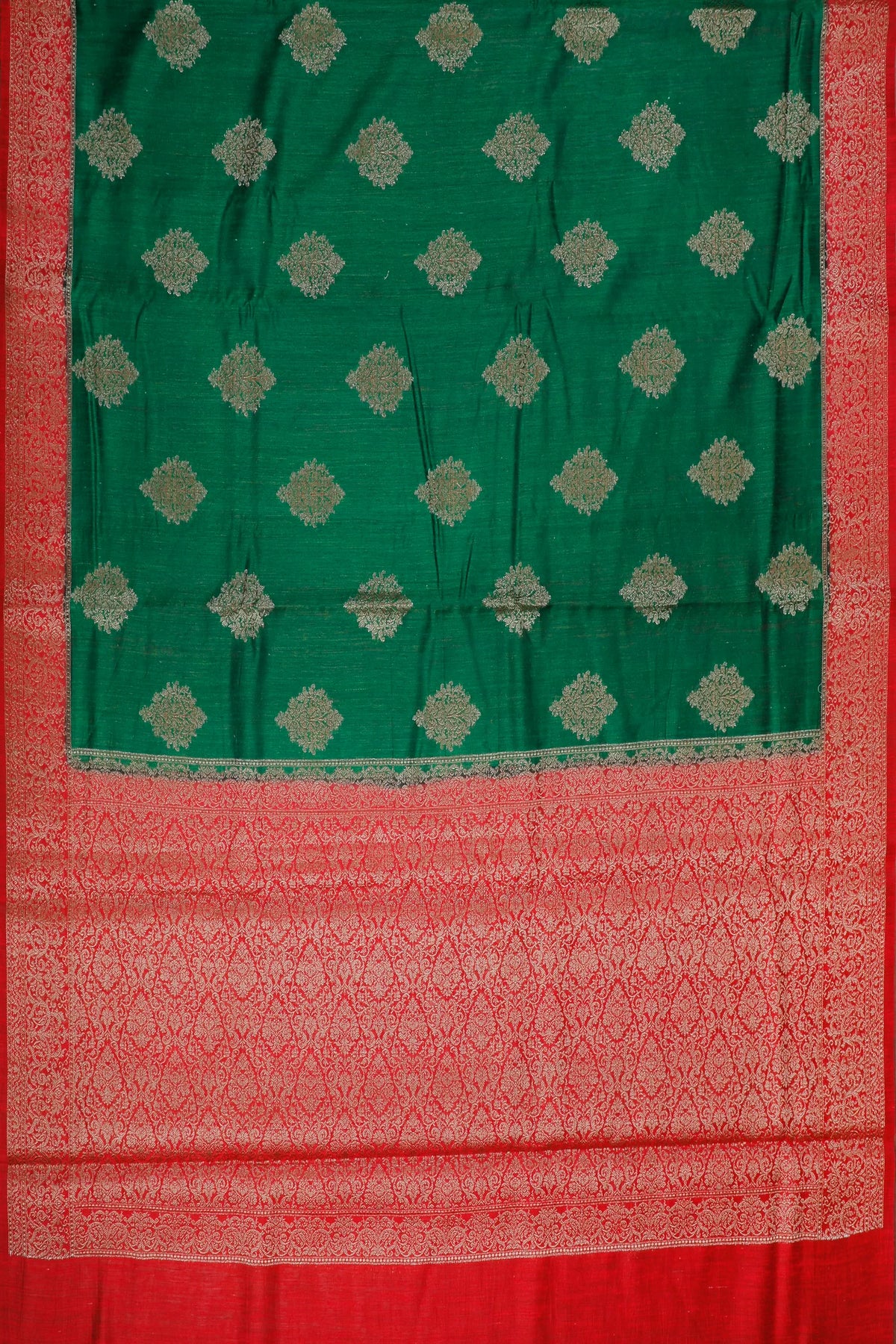 Green Powerloom Benarasi Dupion Silk Saree