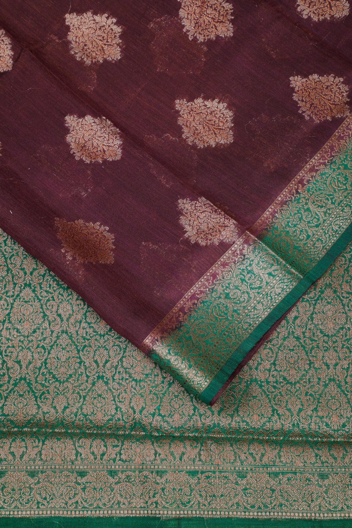 Wine Powerloom Benarasi Dupion Silk Saree