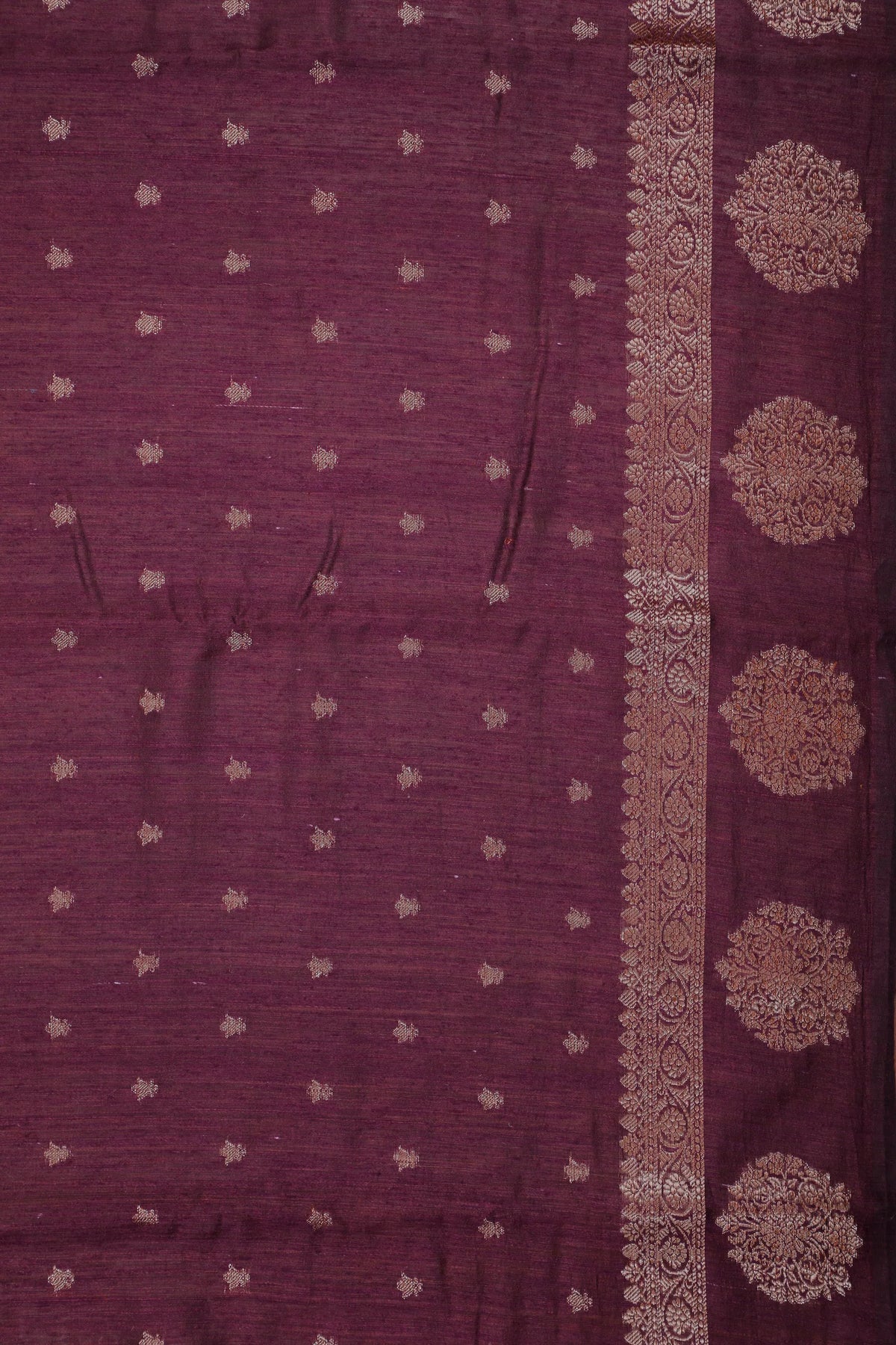 Dark Purple Powerloom Benarasi Dupion Silk Saree