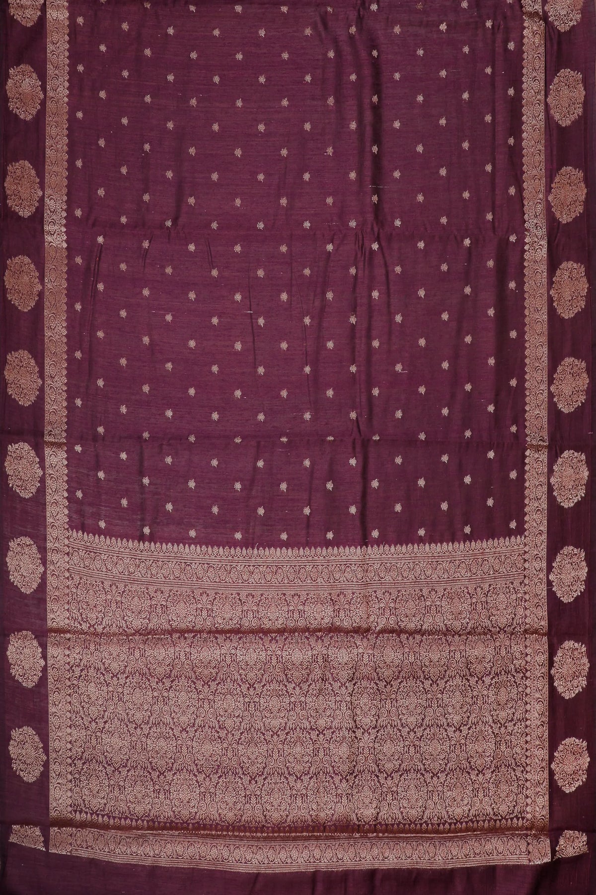 Dark Purple Powerloom Benarasi Dupion Silk Saree