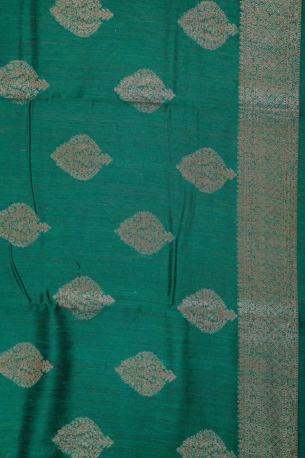 Green Powerloom Benarasi Dupion Silk Saree