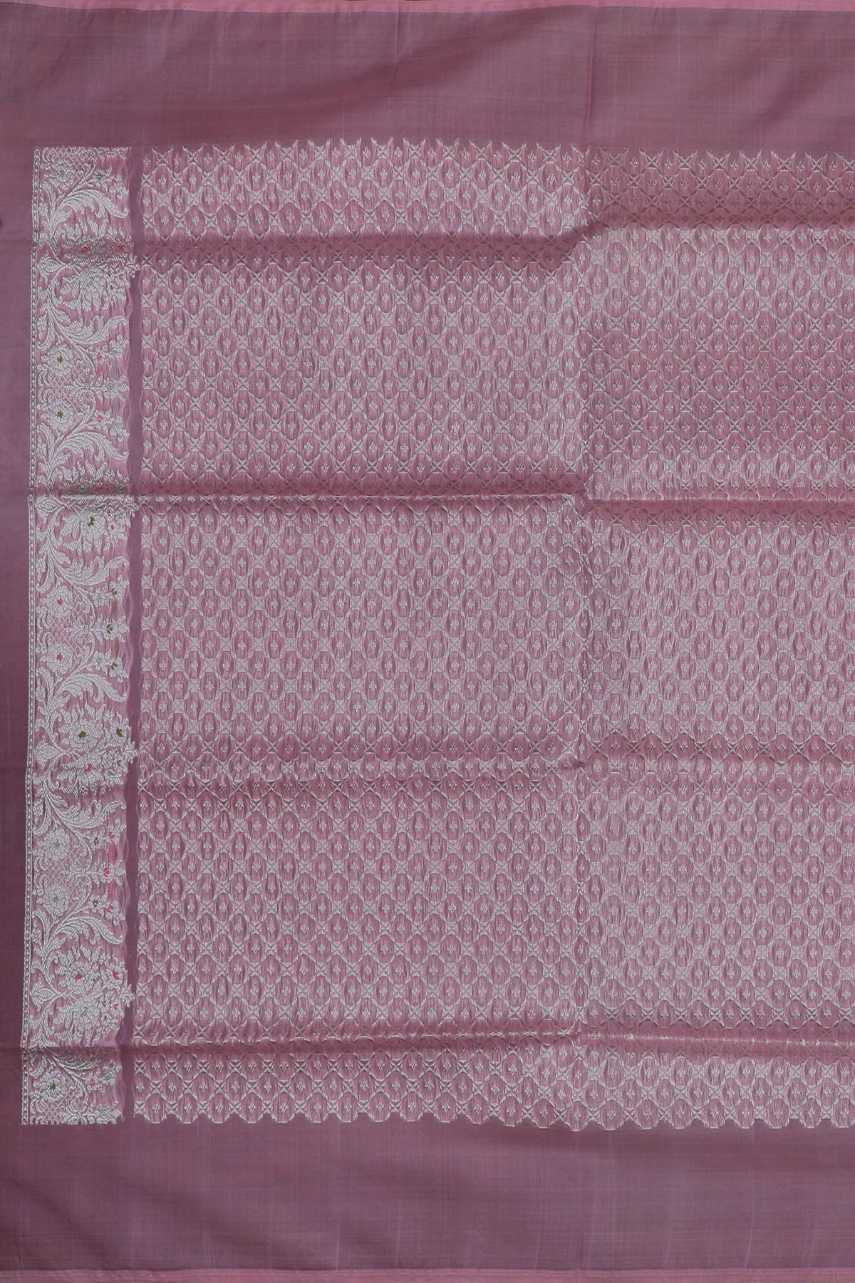 Lavender Handloom Benarasi Kora Silk Saree