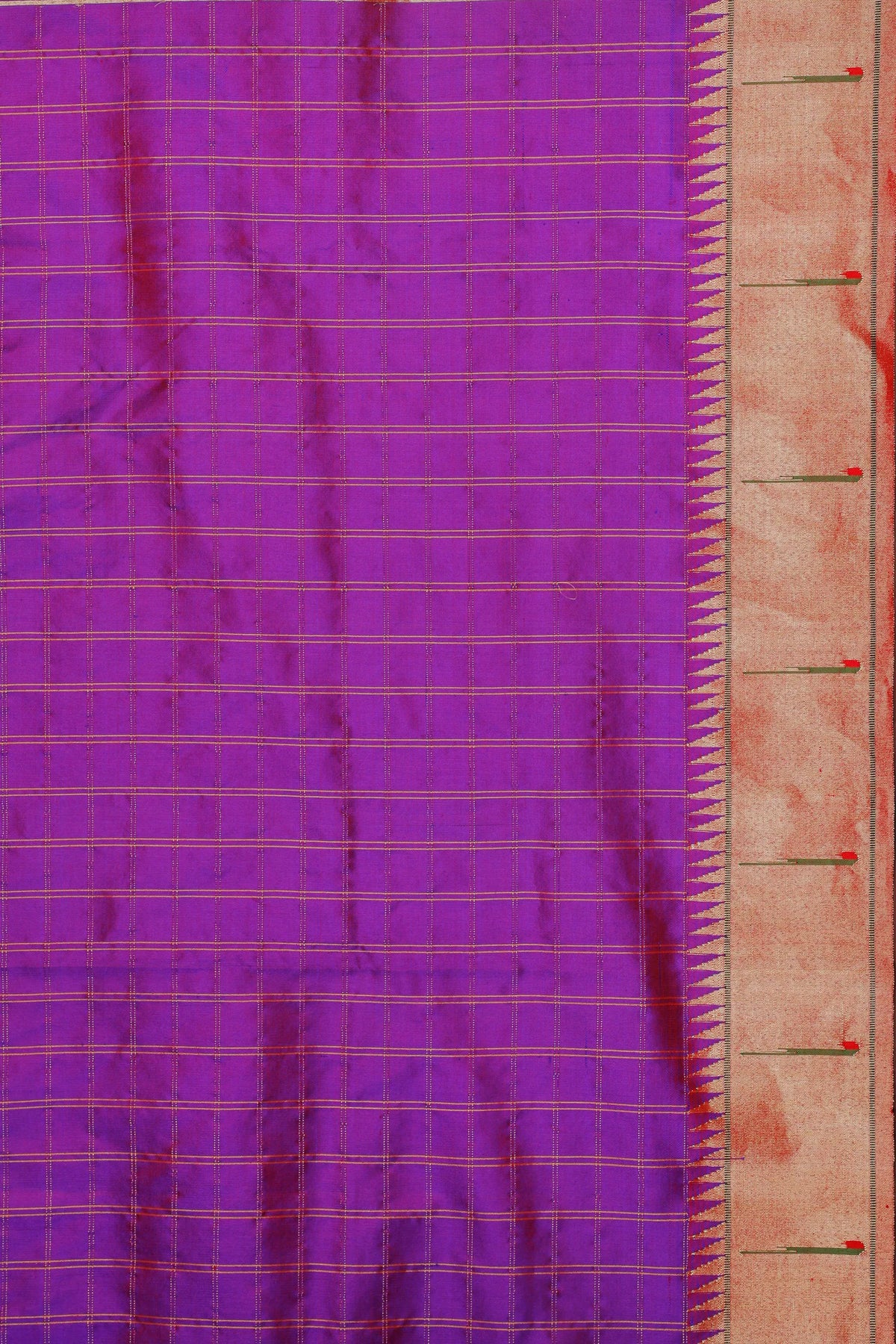 Purple Handloom Pure Silk Muniya Paithani Saree
