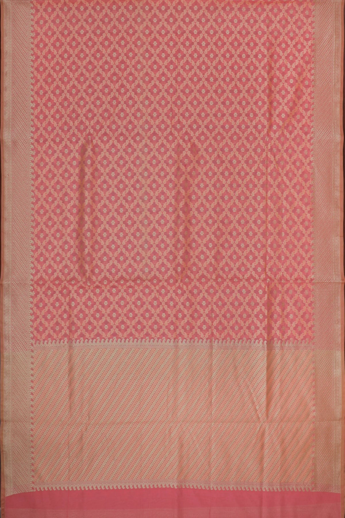 Pink Handloom Benarasi Pure Cotton Saree