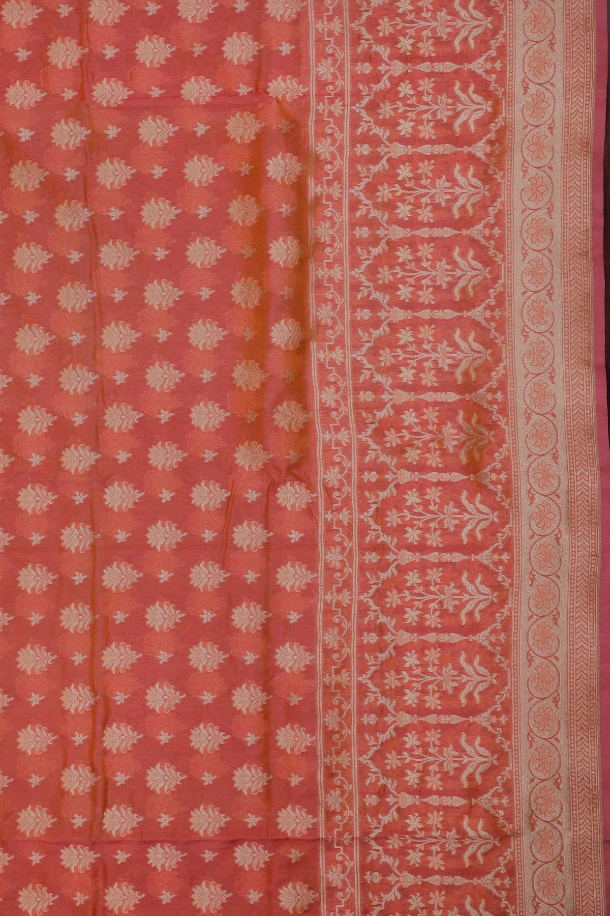 Light Pink Handloom Benarasi Pure Cotton Saree