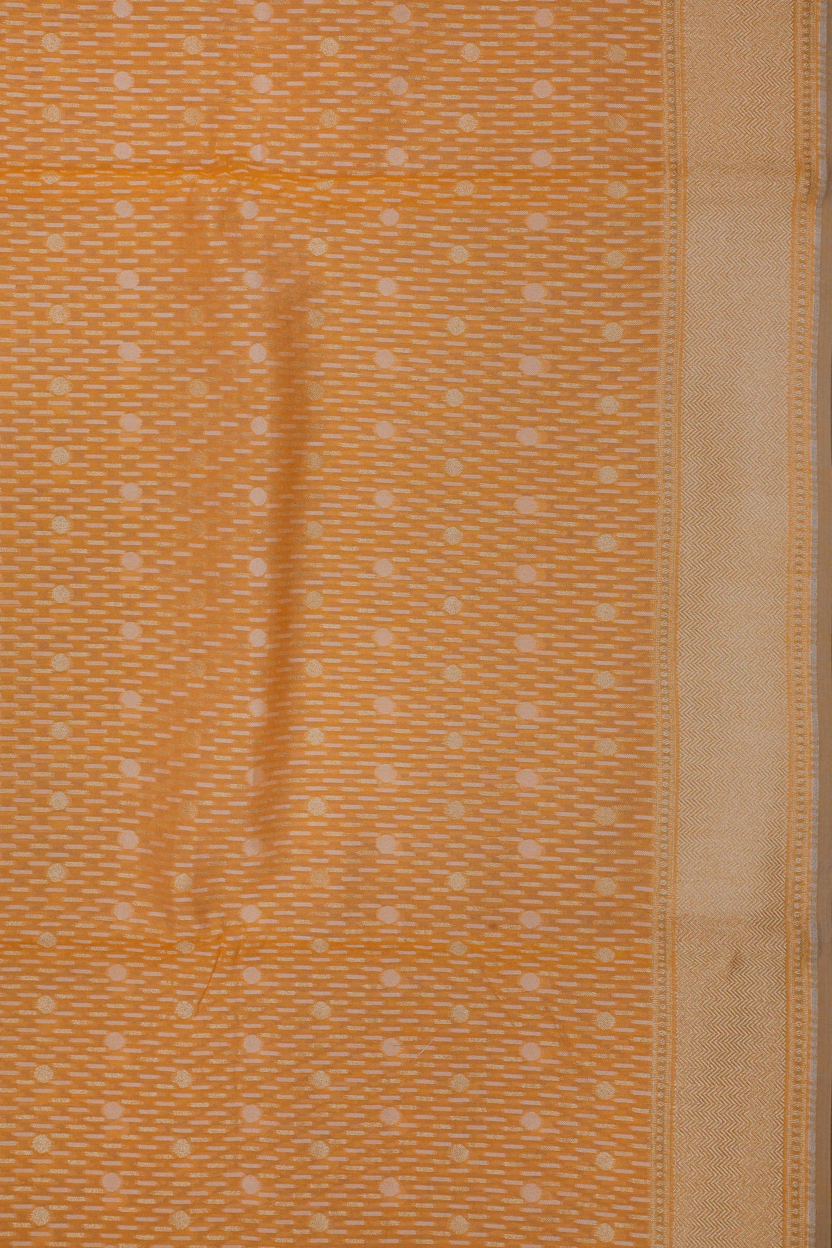 Light Orange Handloom Benarasi Pure Cotton Saree