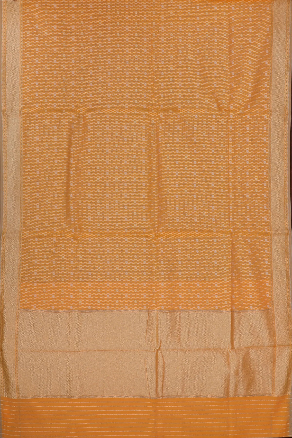 Light Orange Handloom Benarasi Pure Cotton Saree