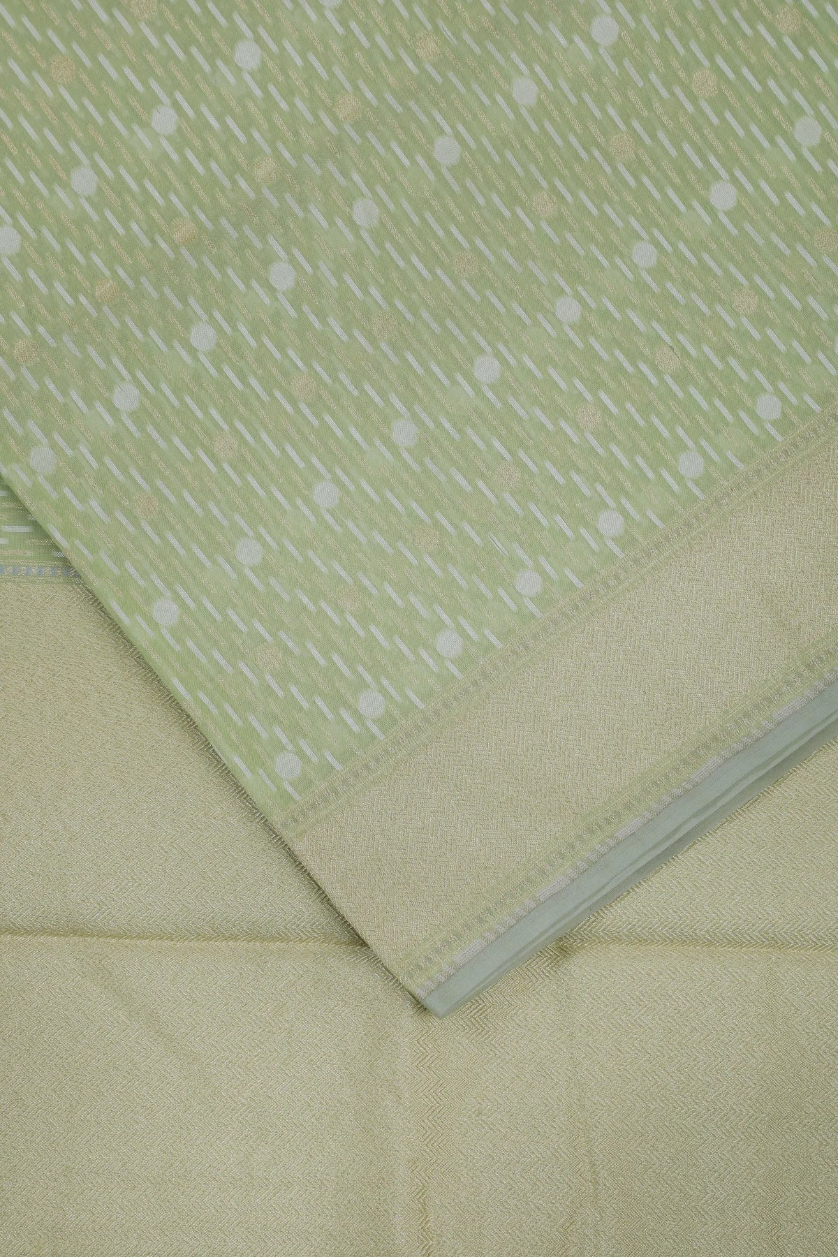 Pista Green Handloom Benarasi Pure Cotton Saree