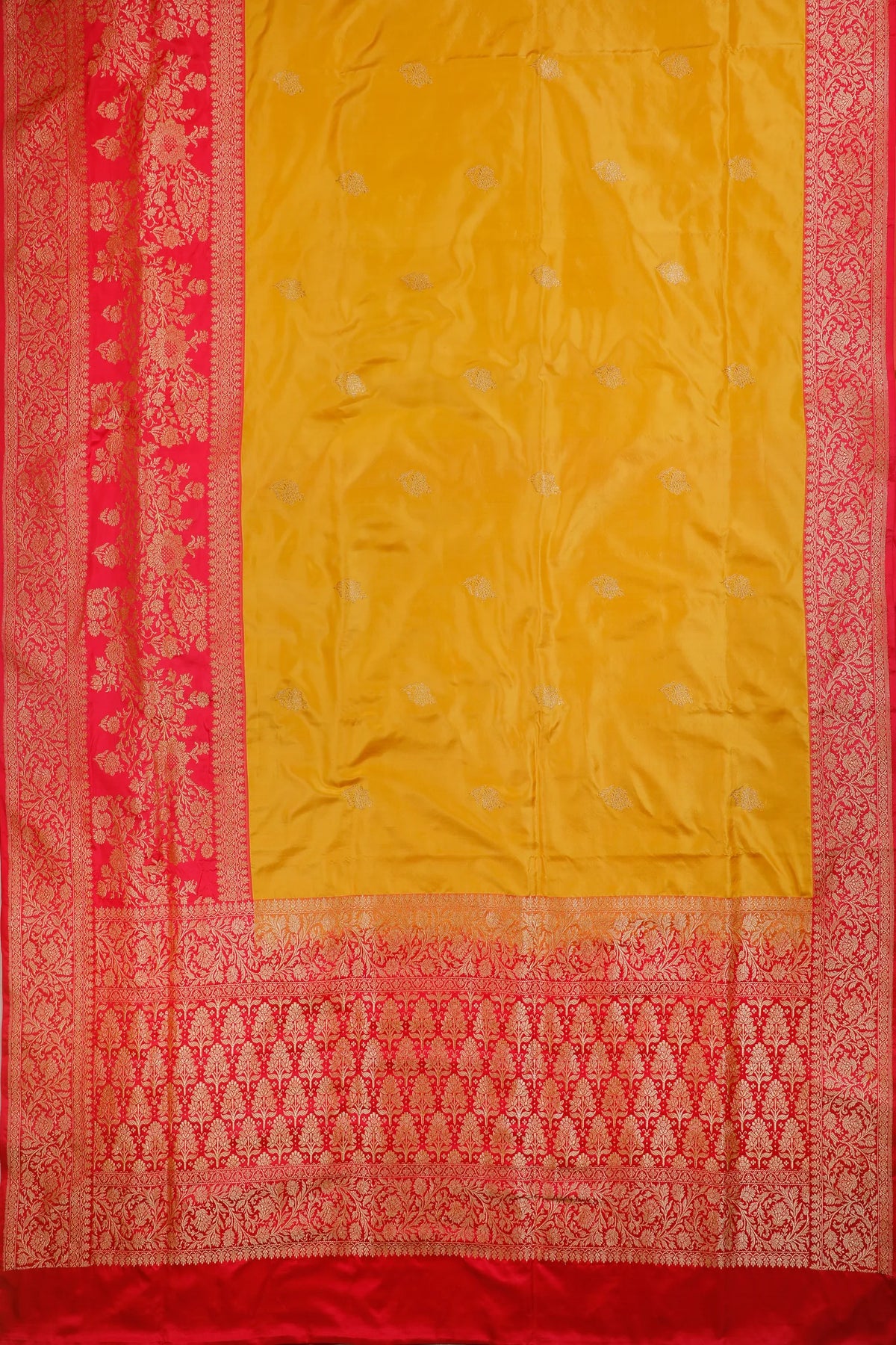 Lemon Yellow Handloom Benarasi Katan Silk Saree with Brocade Blouse
