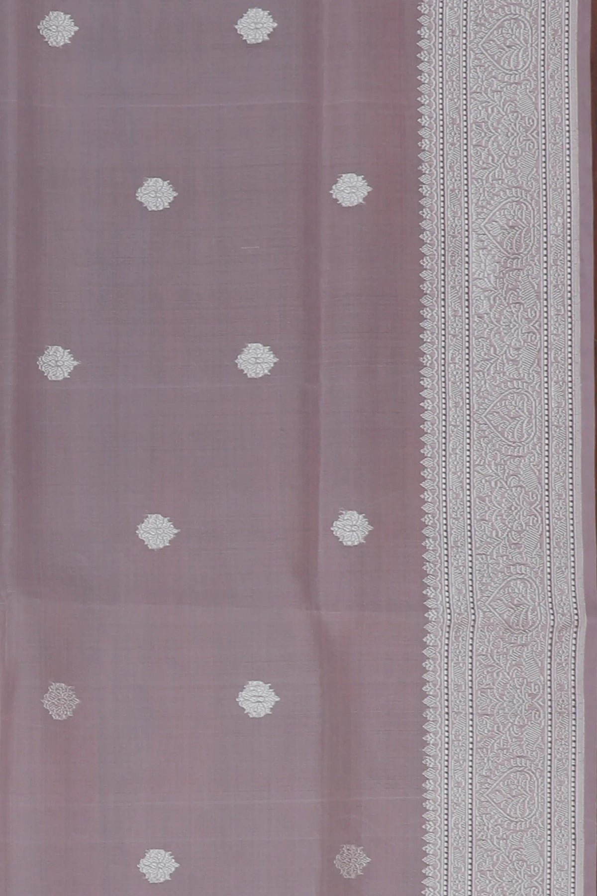 Light Lavender Handloom Benarasi Kora Silk Saree