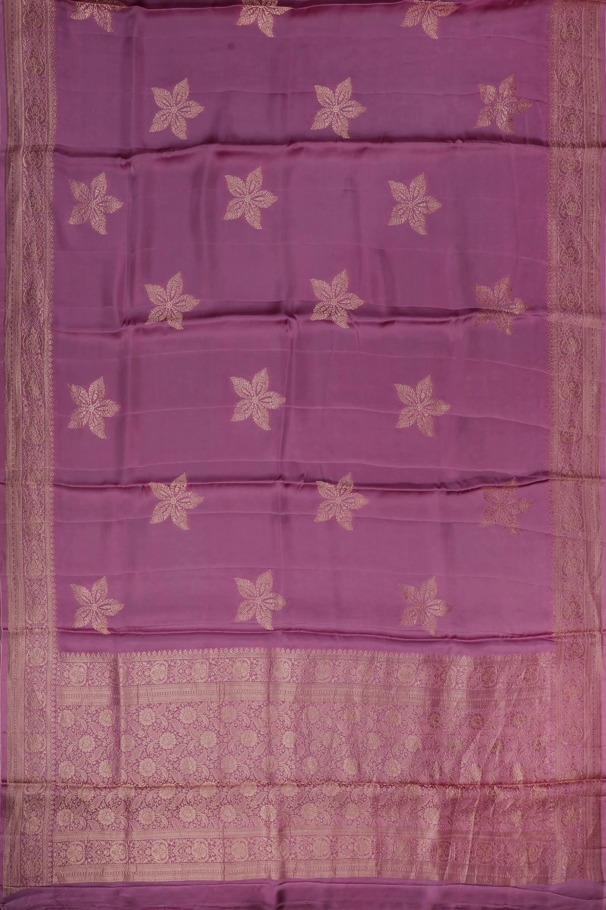 Lavender Powerloom Benarasi Satin Saree